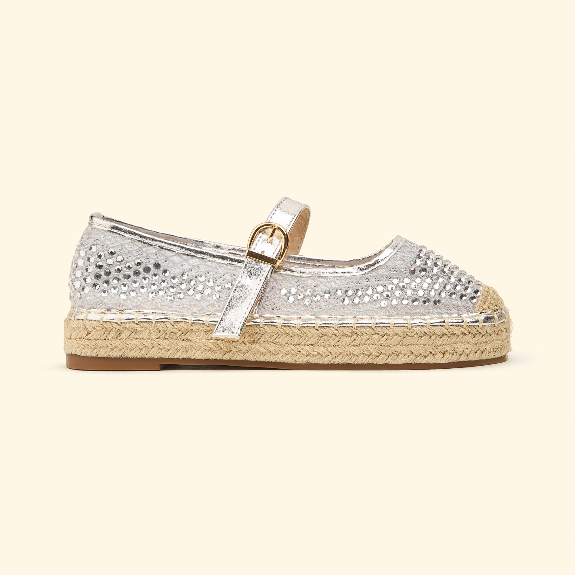 Dazzle weave espadrilles - Silver Statue