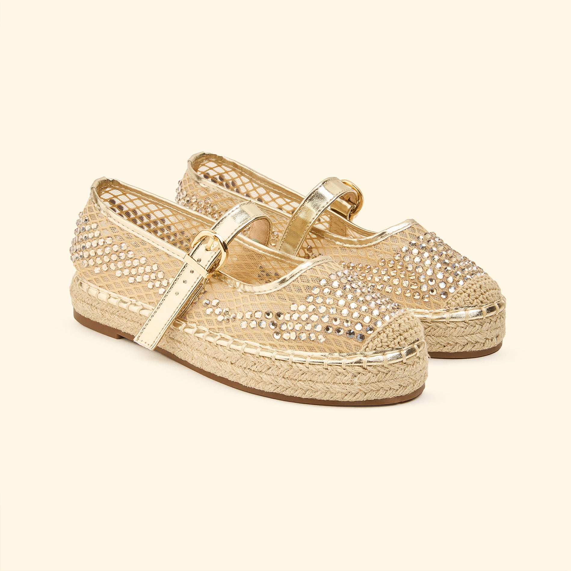 Dazzle weave espadrilles - Goldish Shine
