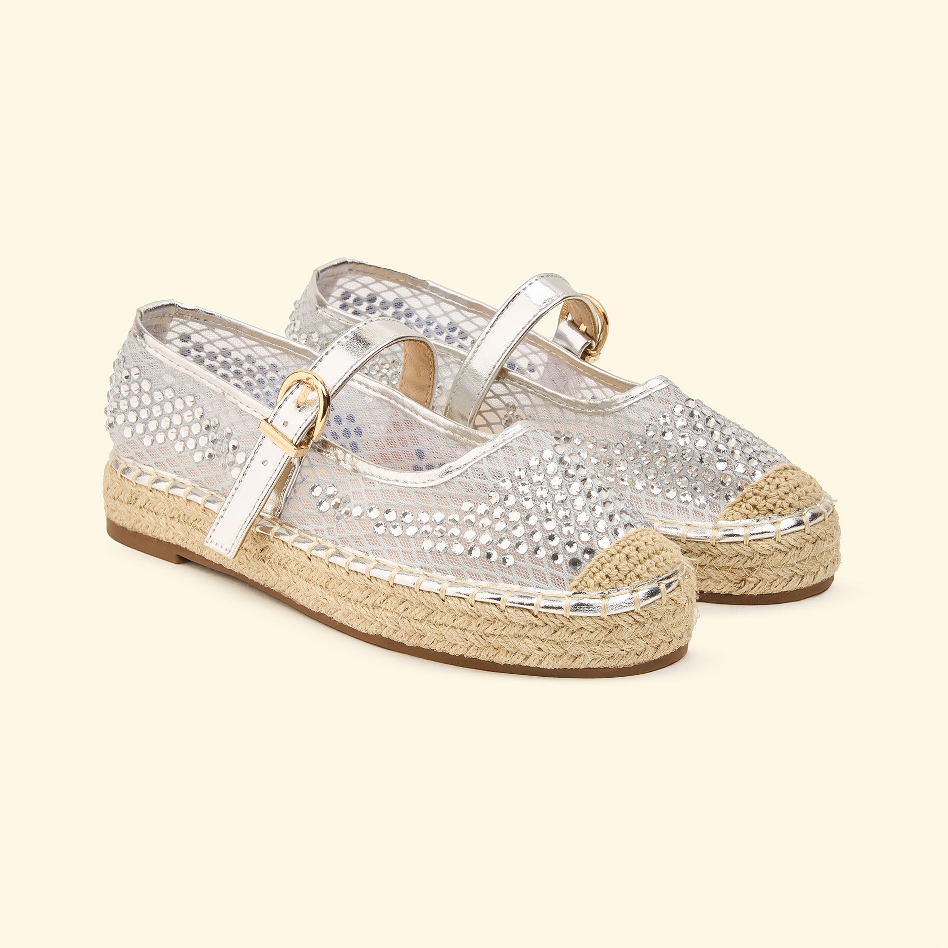Dazzle weave espadrilles - Silver Statue