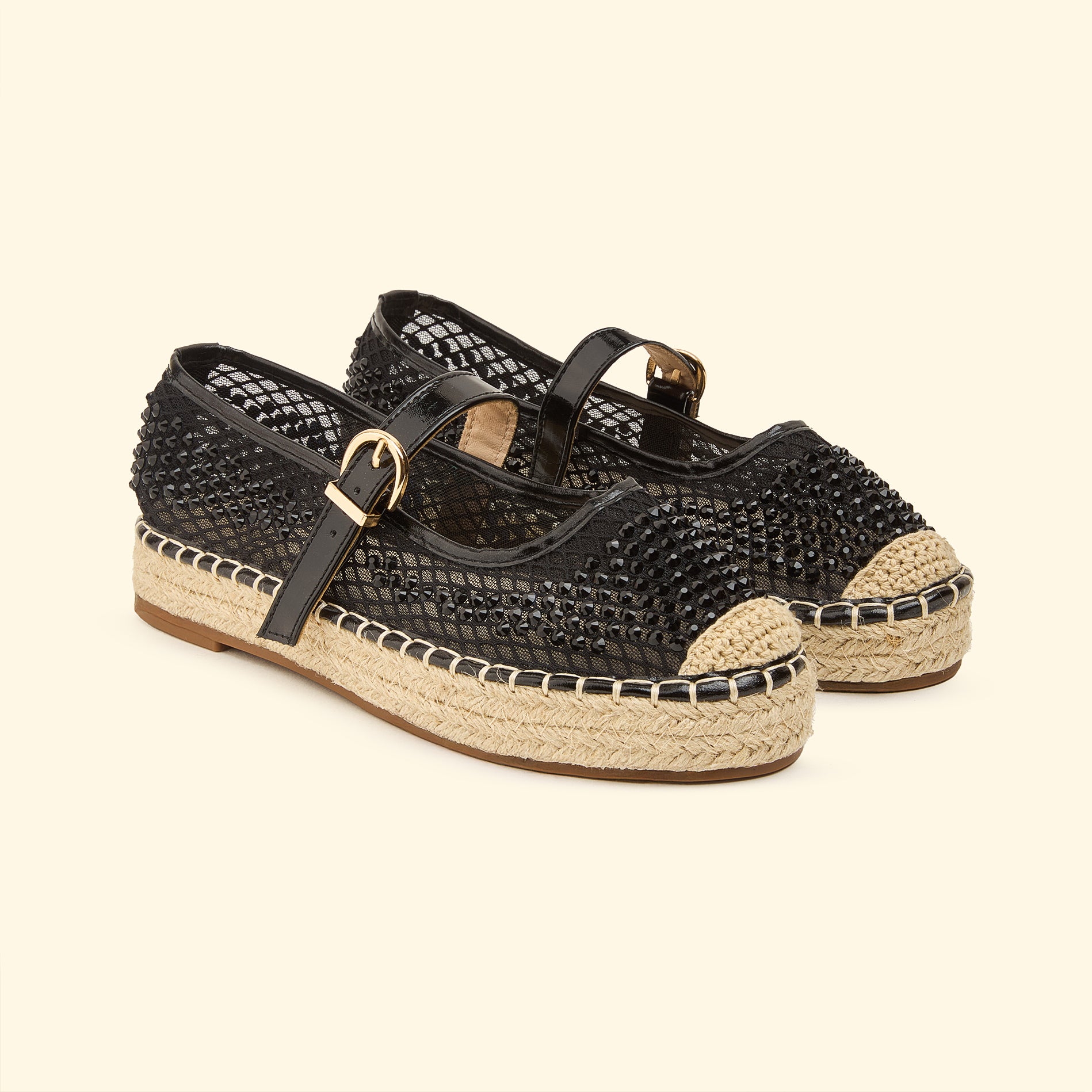Dazzle weave espadrilles - Midnight Black
