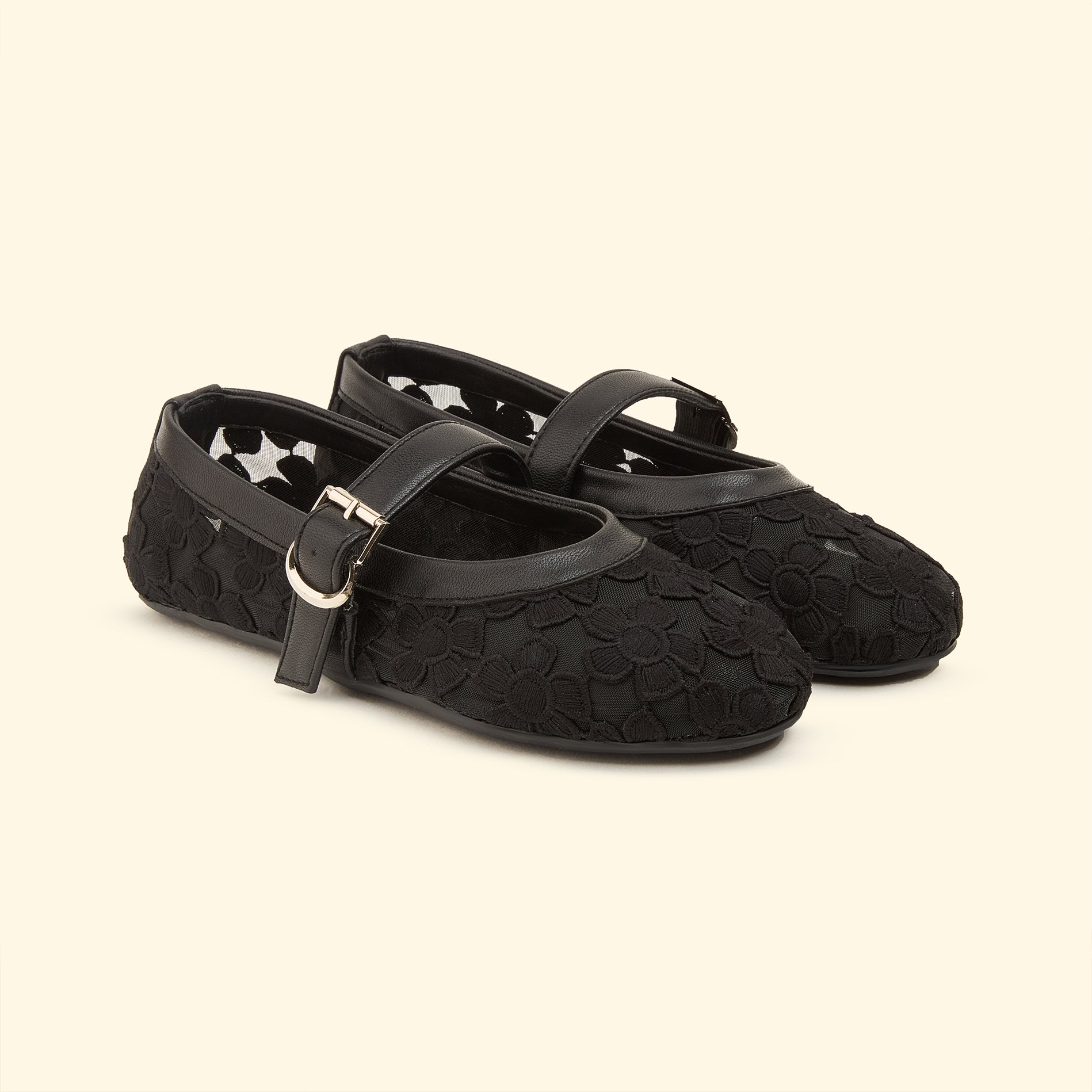 One Strap Floral veil - Midnight Black