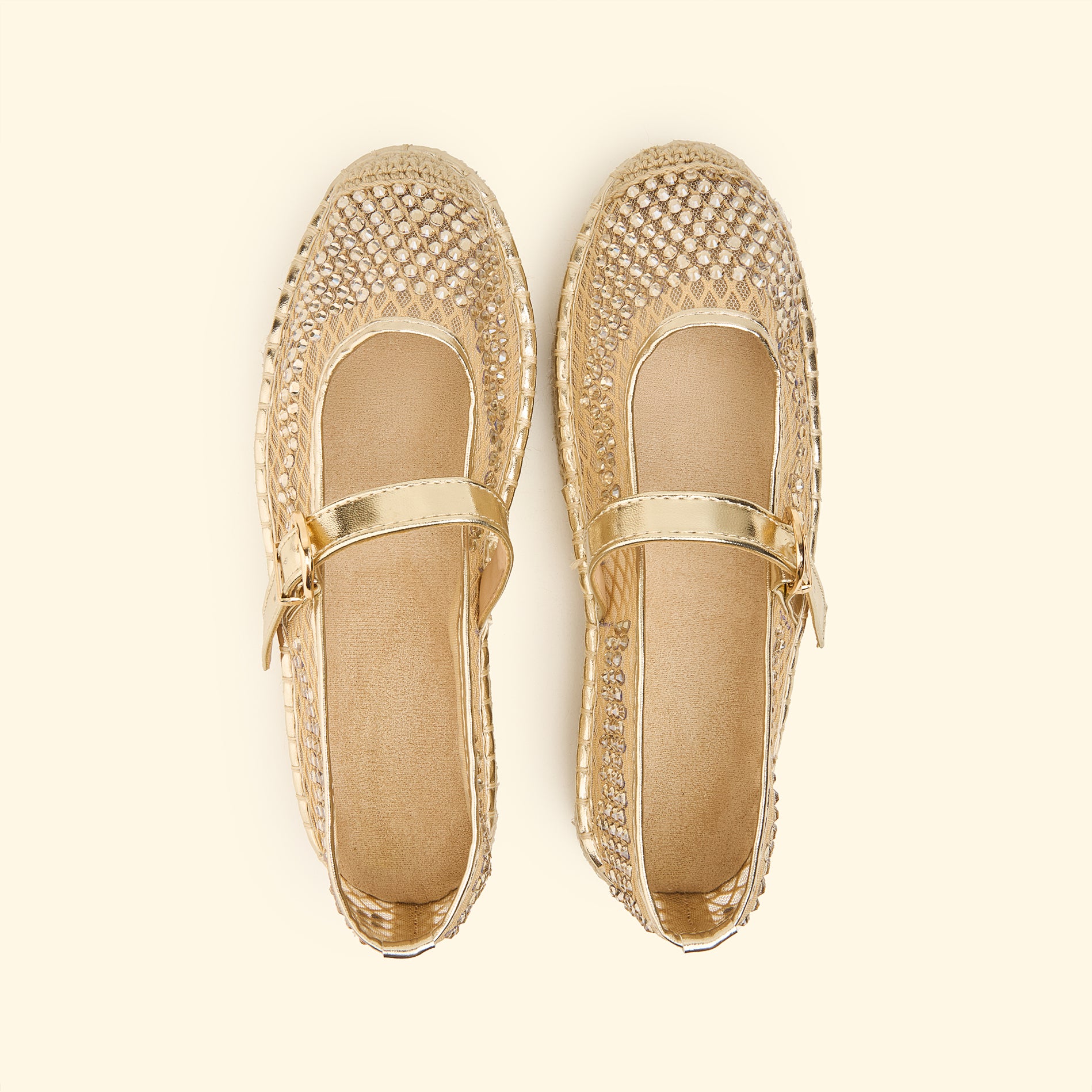 Dazzle weave espadrilles - Goldish Shine