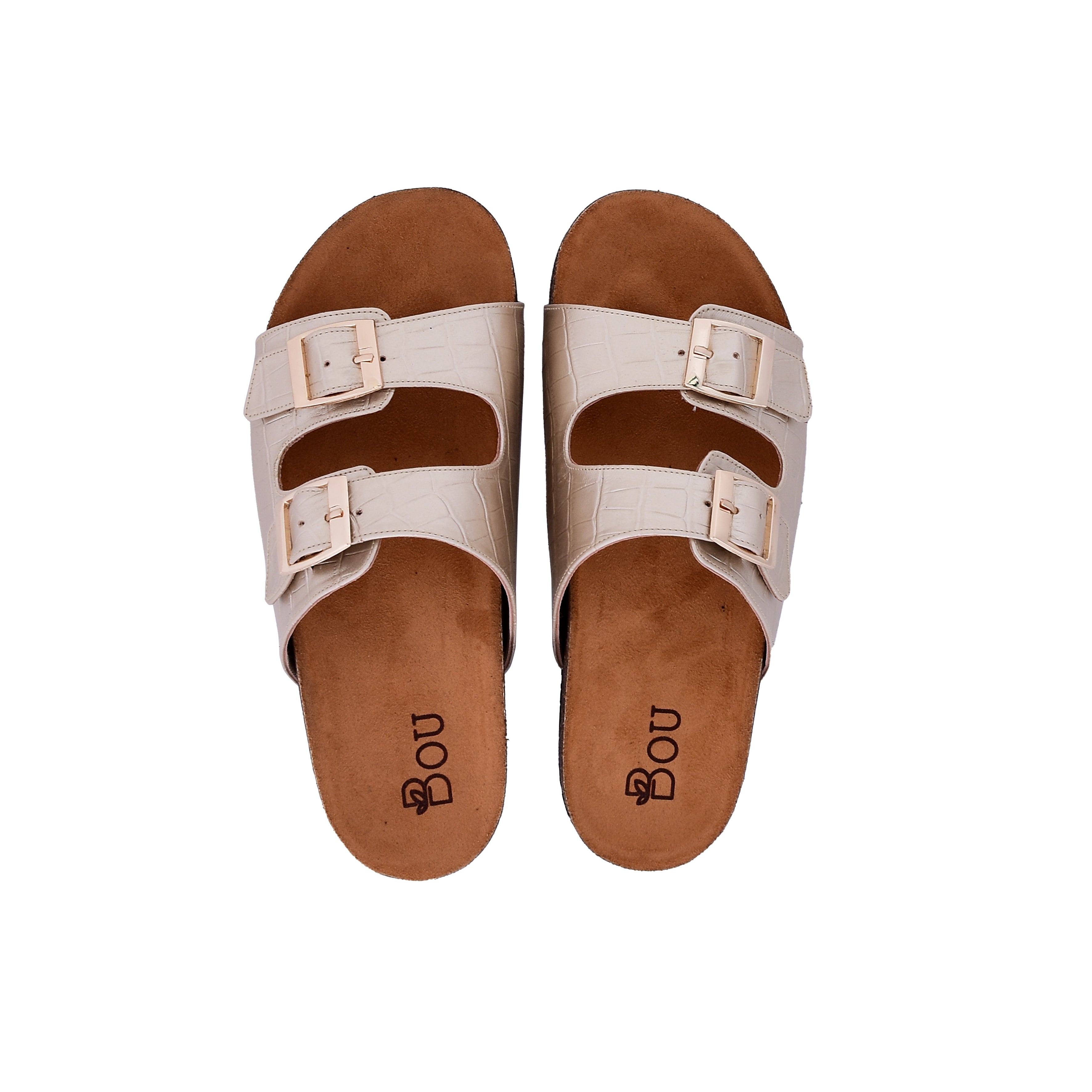 Croco Print Slipper - Golden Crocodile