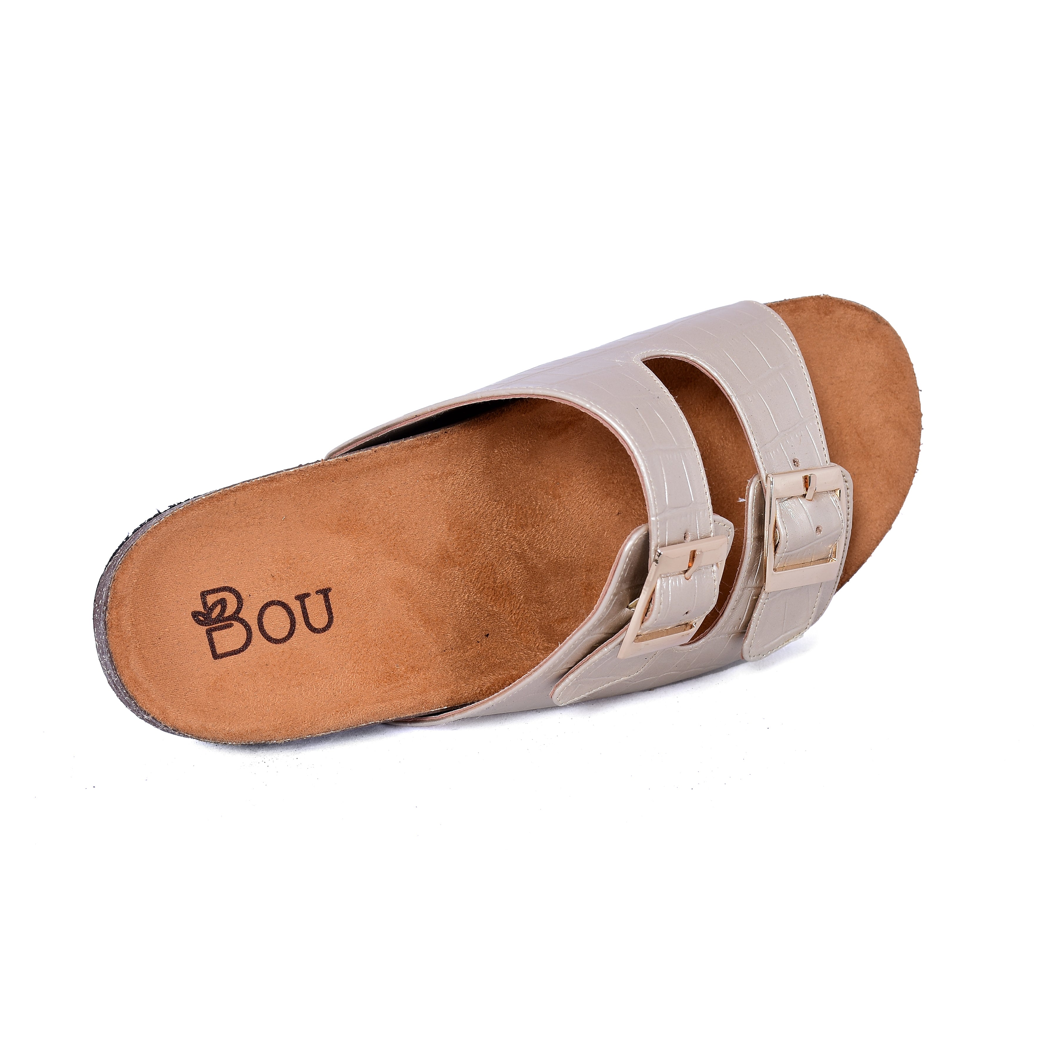 Croco Print Slipper - Golden Crocodile