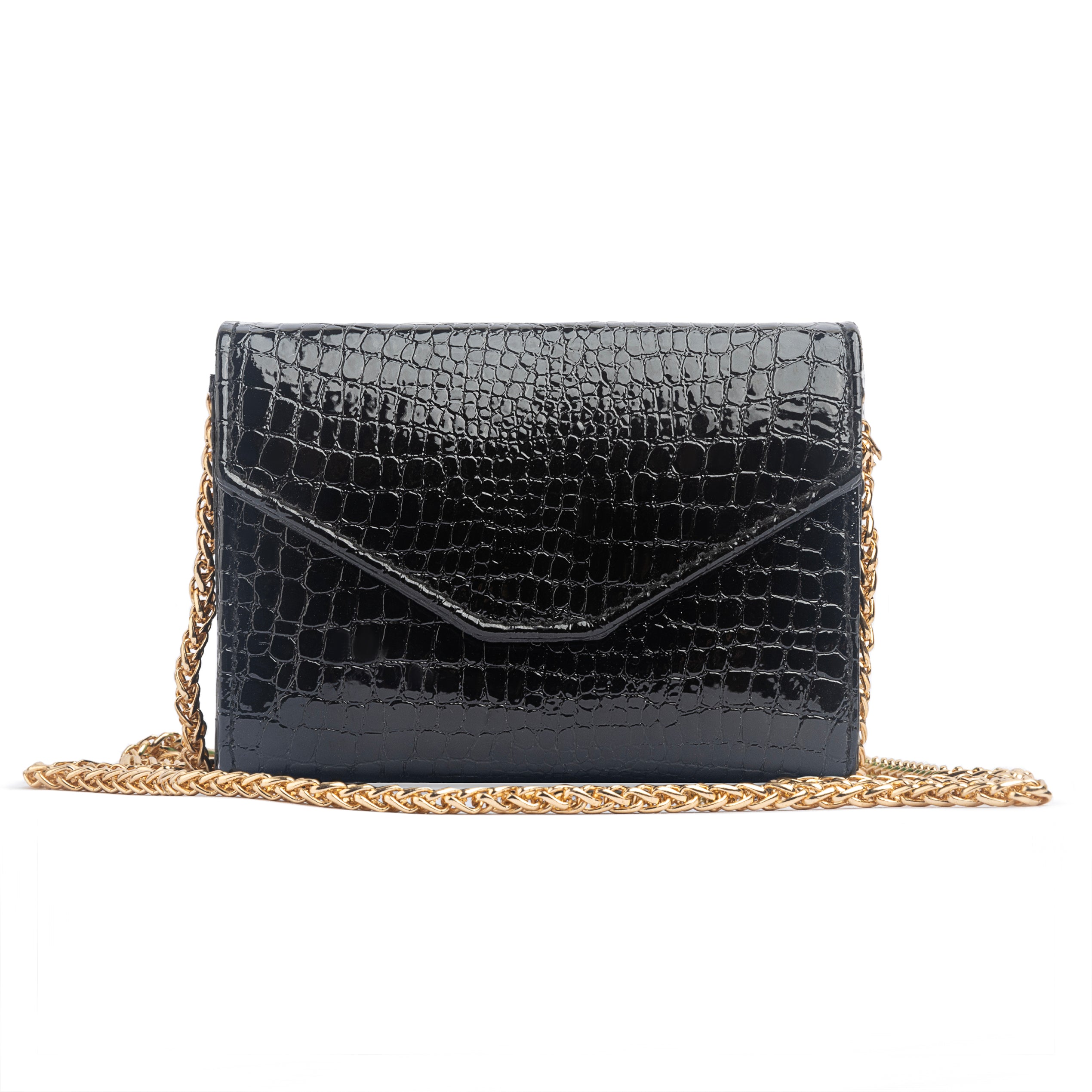 Mermaid Micro Flap Bag - Scarce Black Crocodile