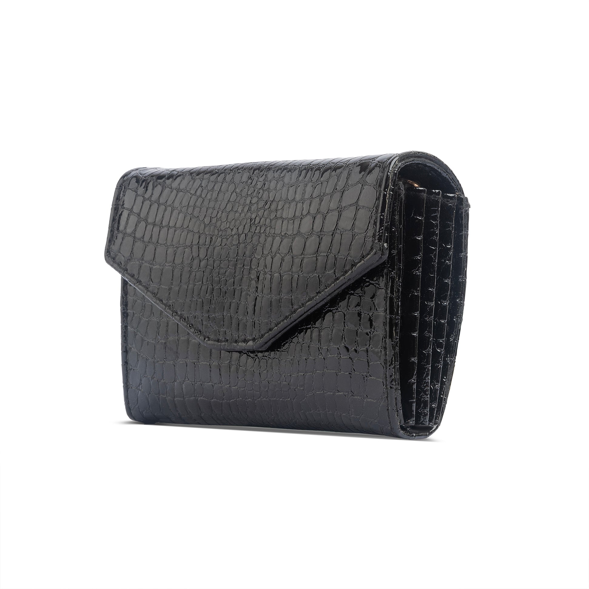 Mermaid Micro Flap Bag - Scarce Black Crocodile