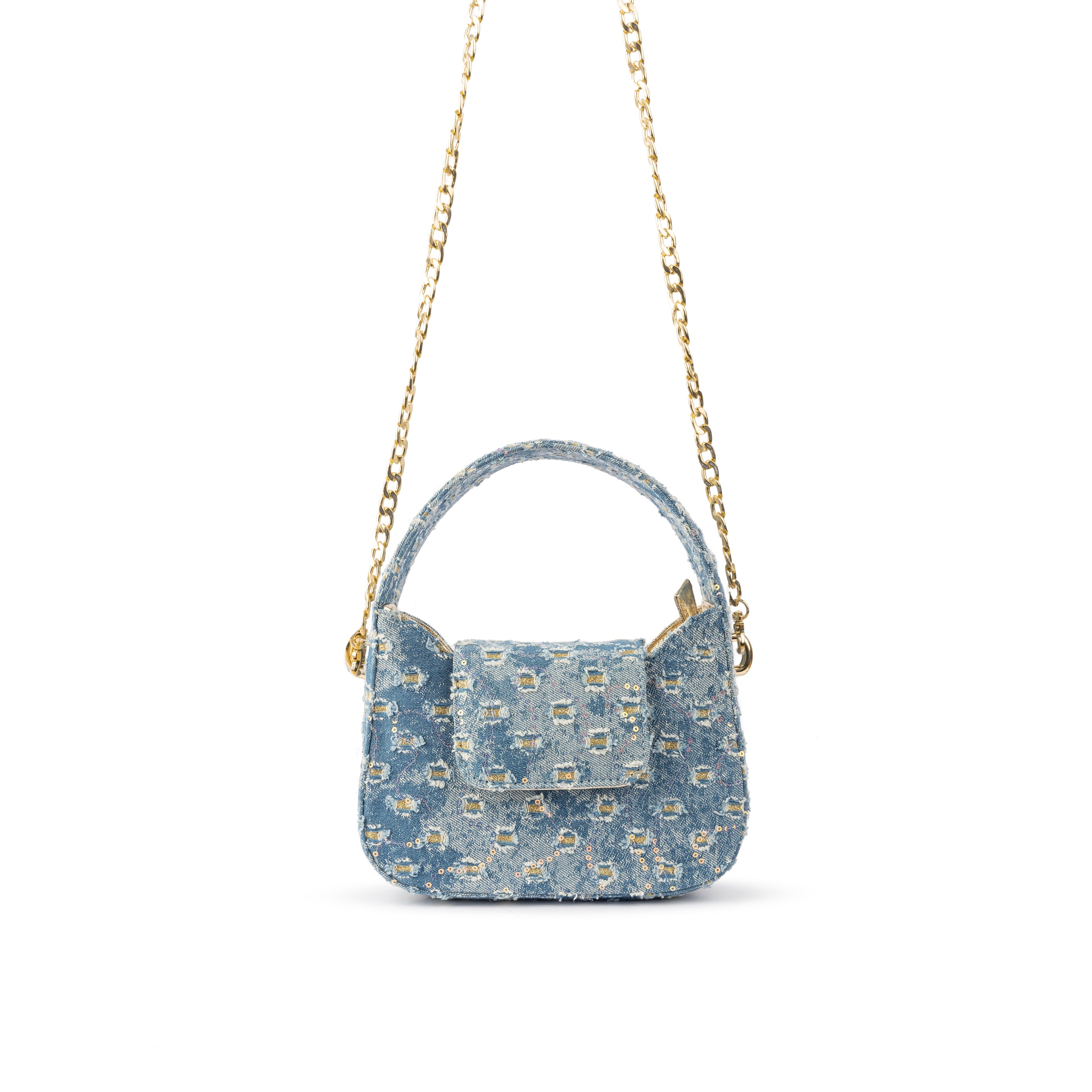 The Petite Posh Tote - Inky Denim Dreams