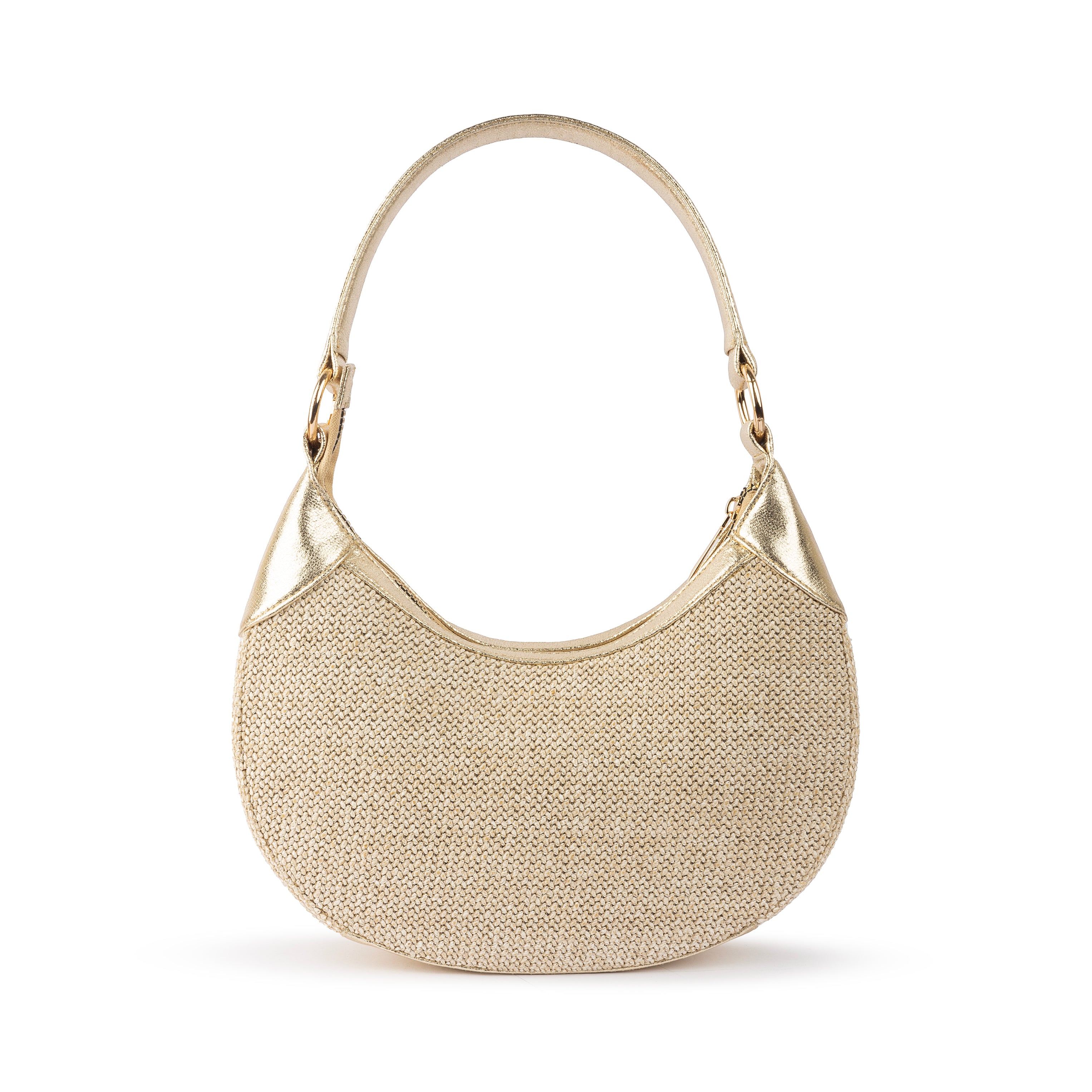 Burlap Crescent Bag - Beige