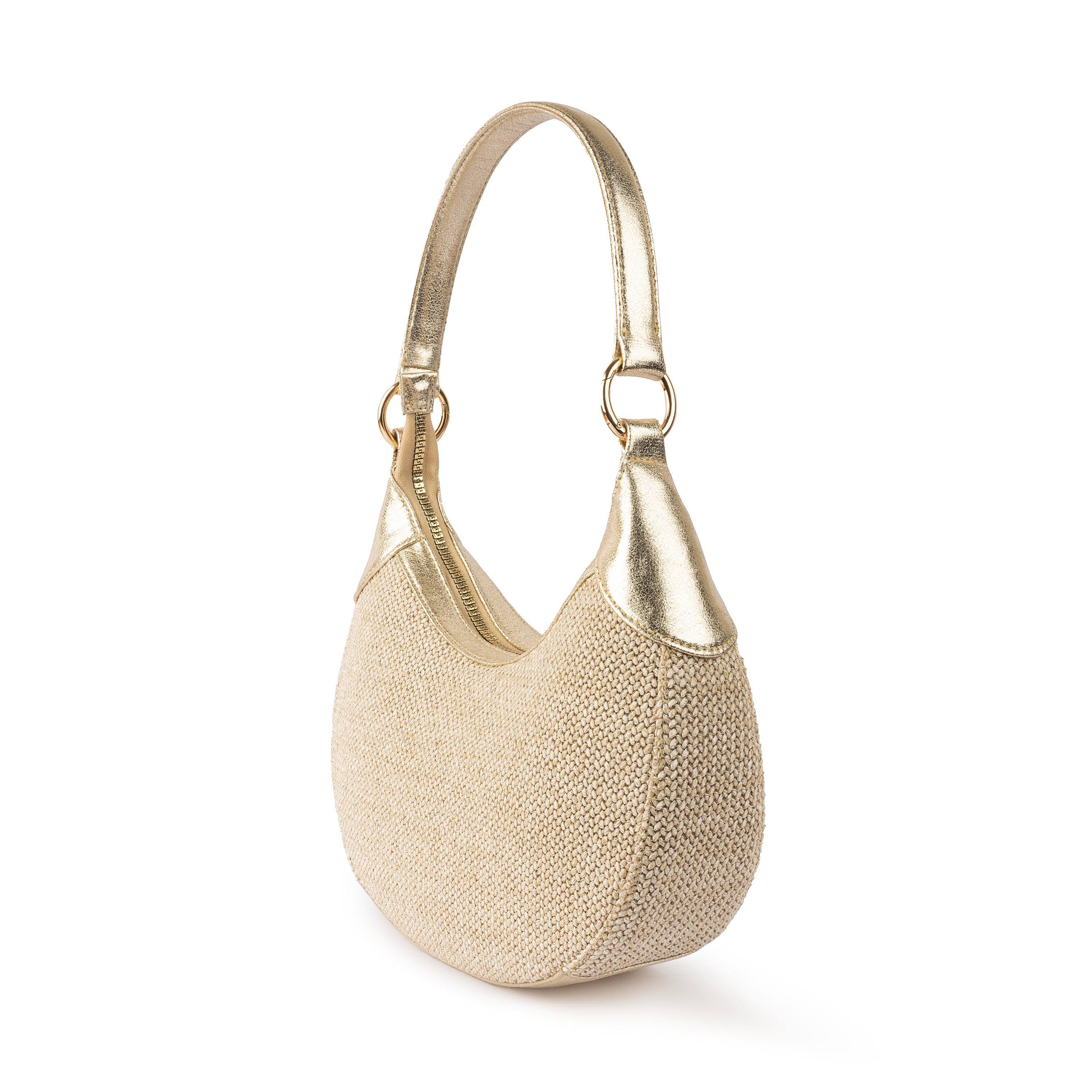 Burlap Crescent Bag - Beige