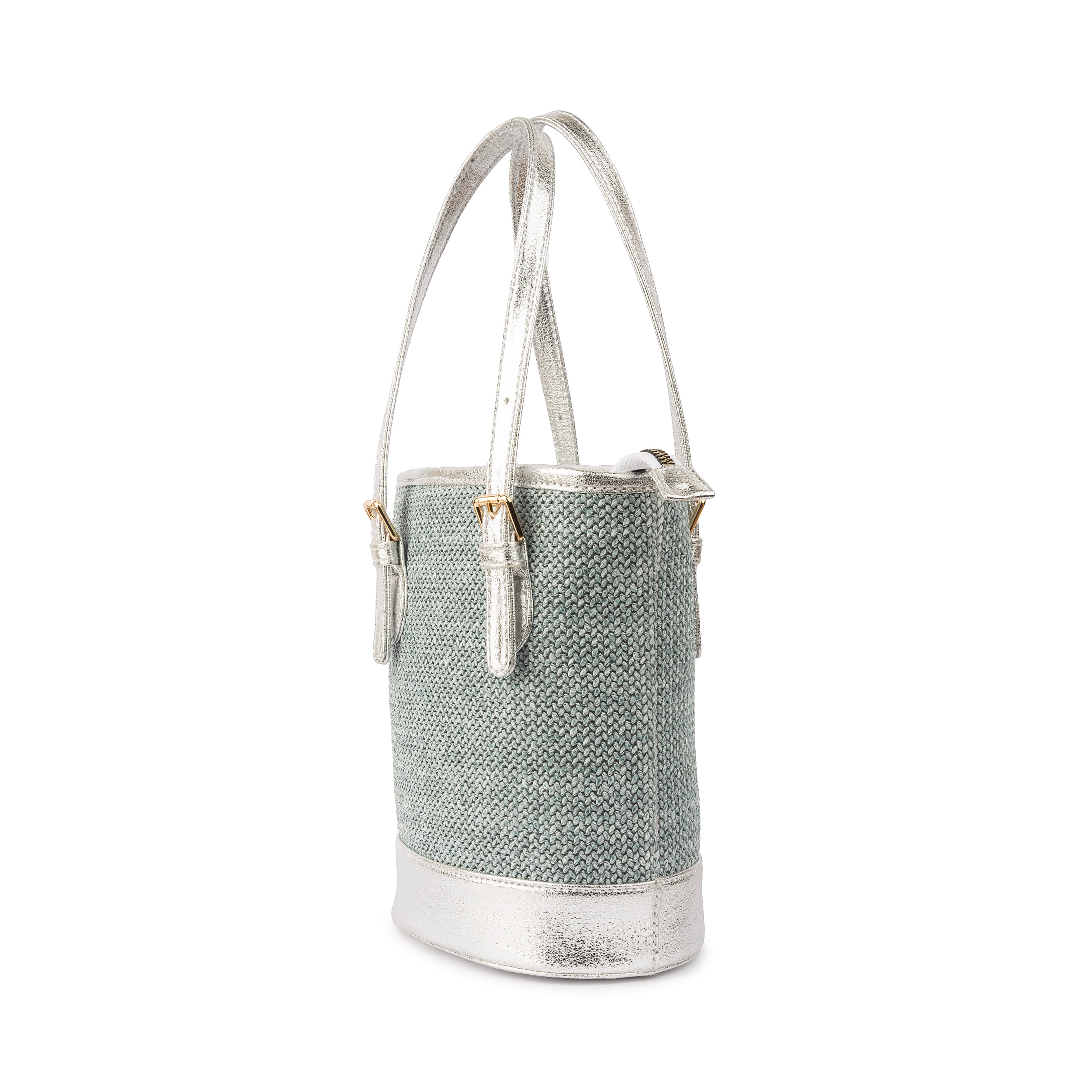 Burlap Bucket Bag - Sliver