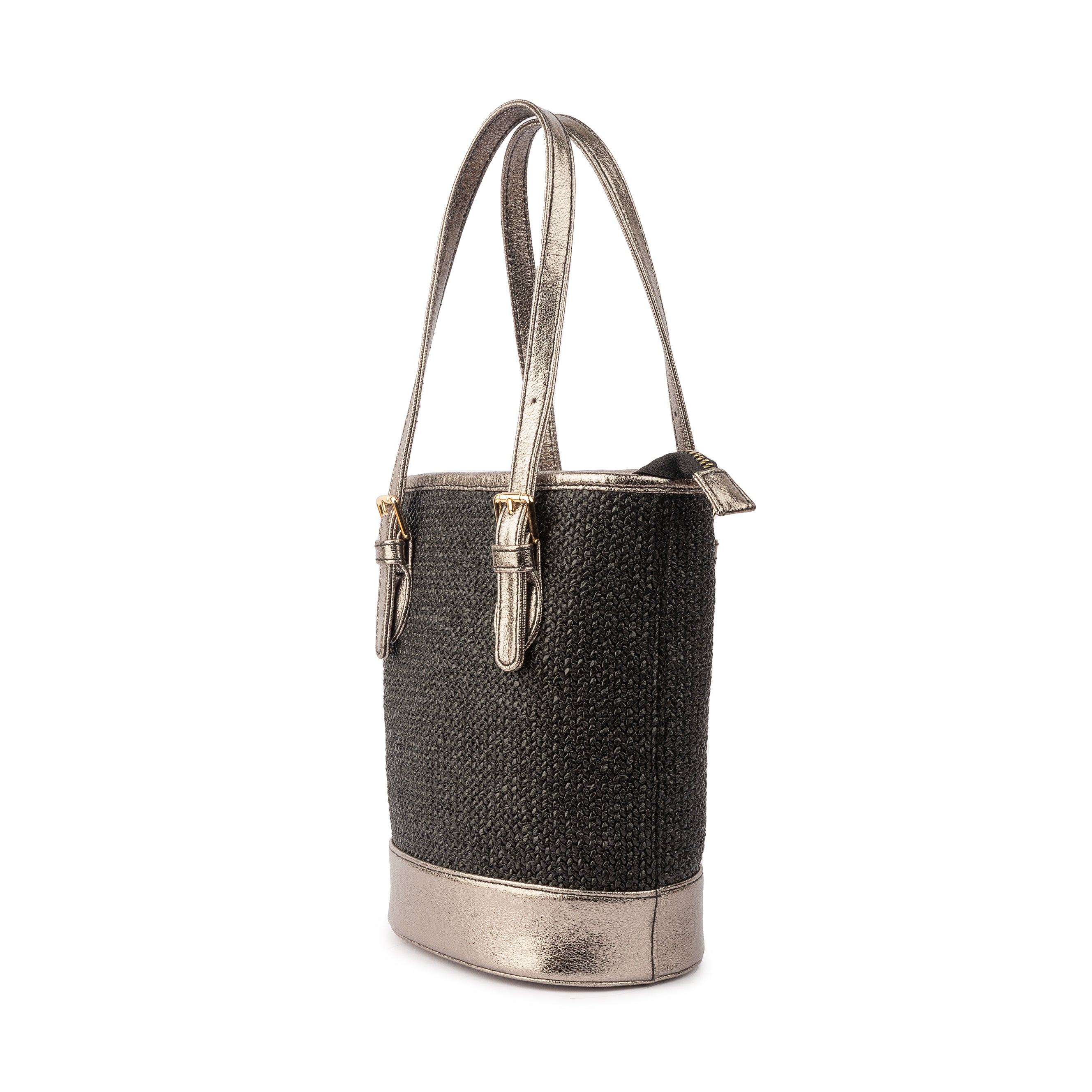 Burlap Bucket Bag - Black