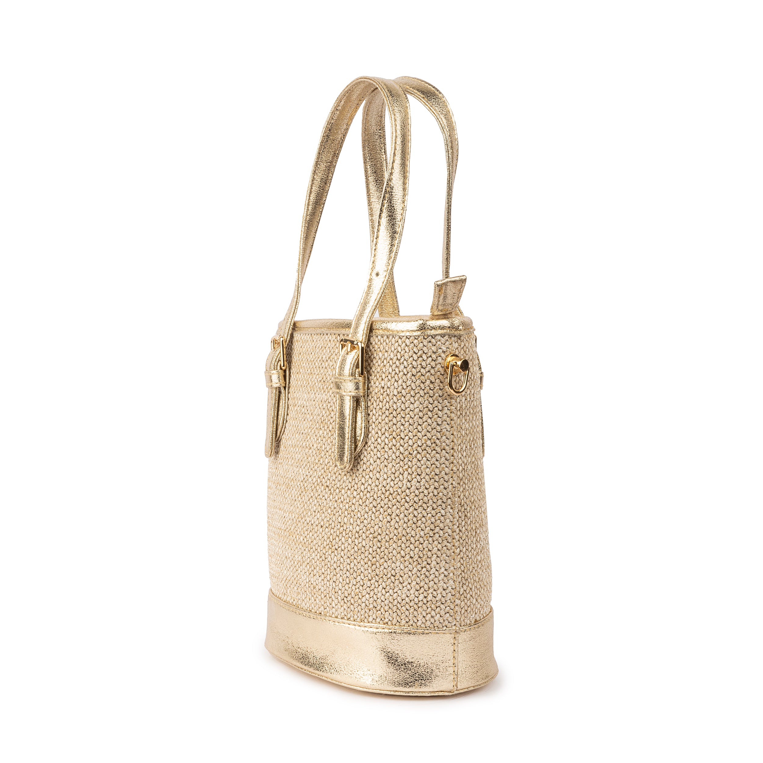 Burlap Bucket Bag - Beige