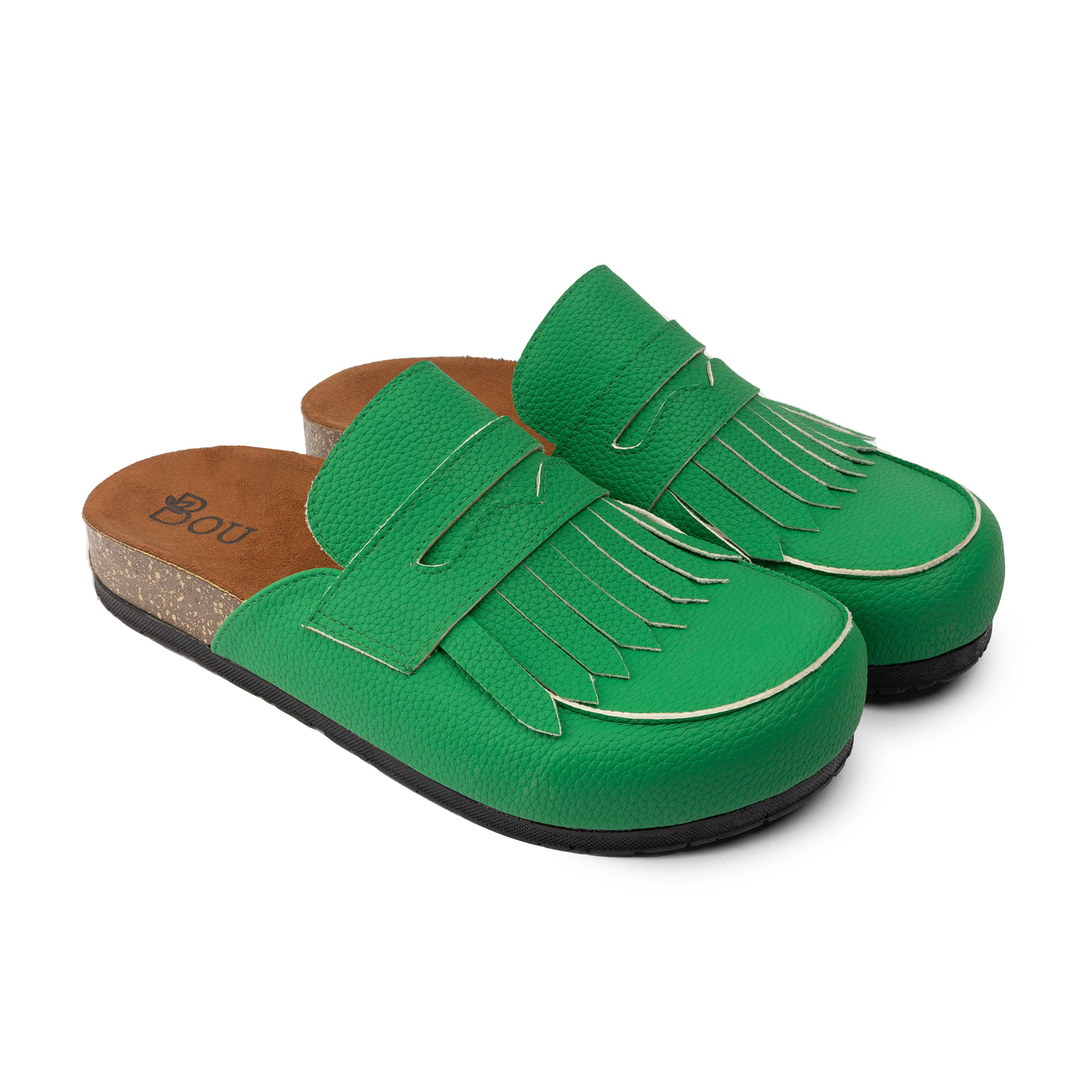 Loafer Clogs " Fringed " - Forest Whisper