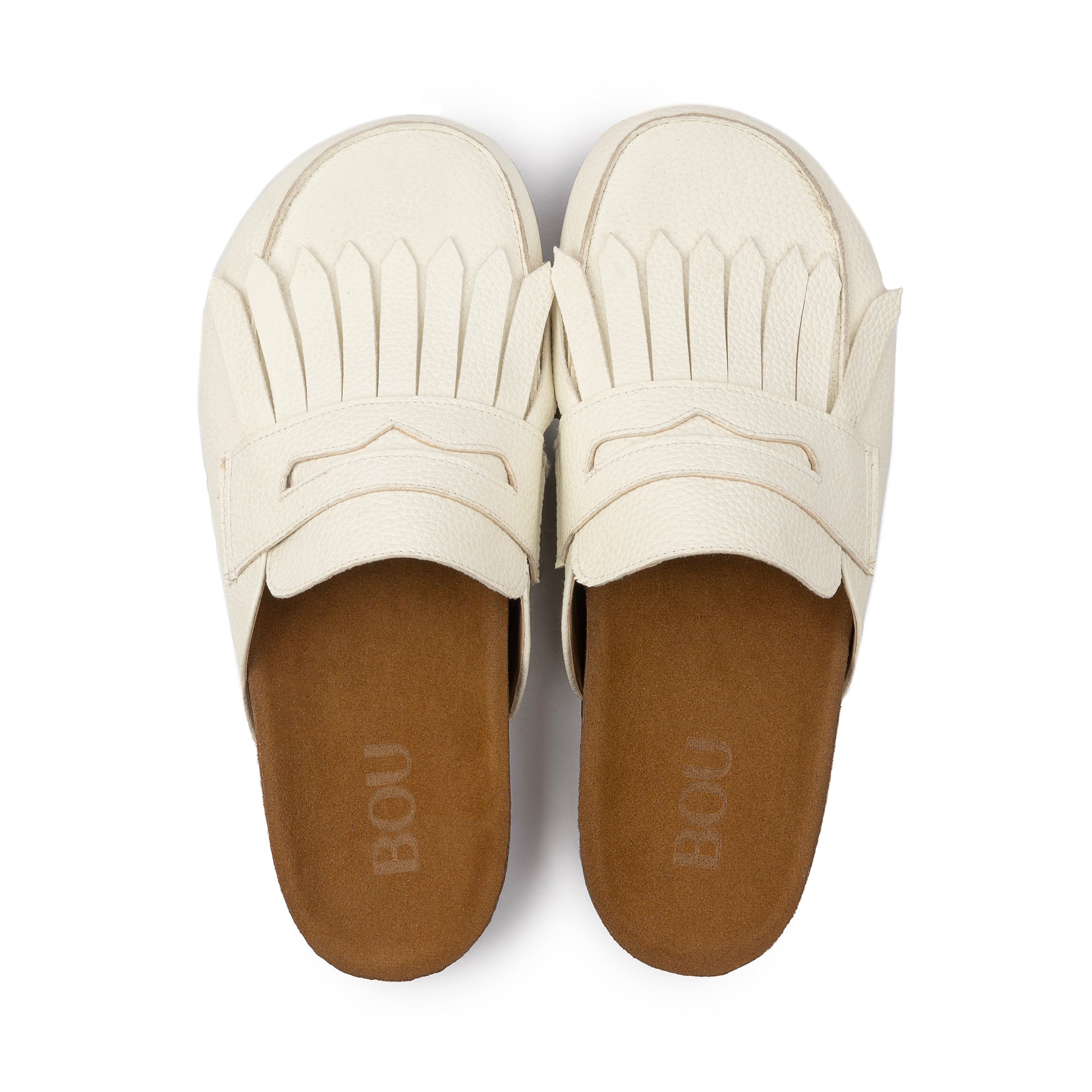 Loafer Clogs " Fringed " - Radiant White
