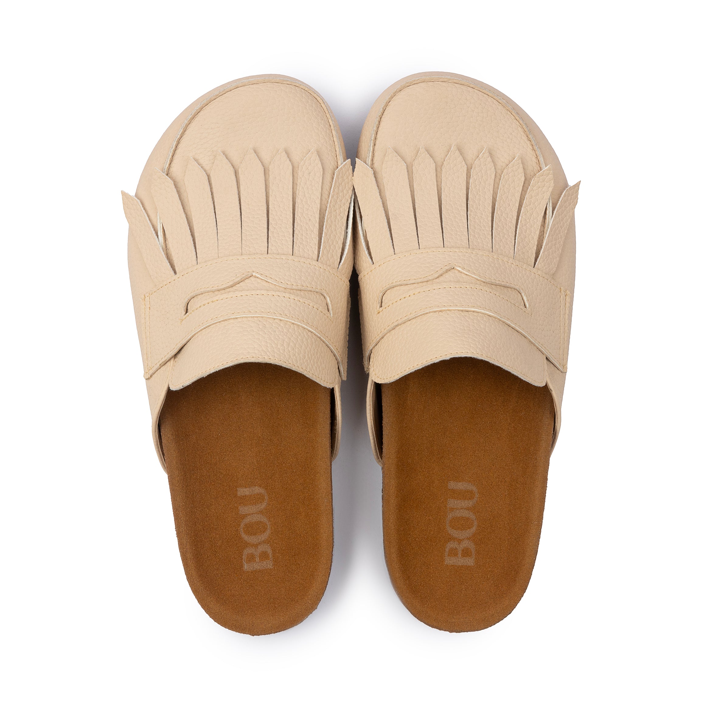 Loafer Clogs " Fringed " - Coffe Latte