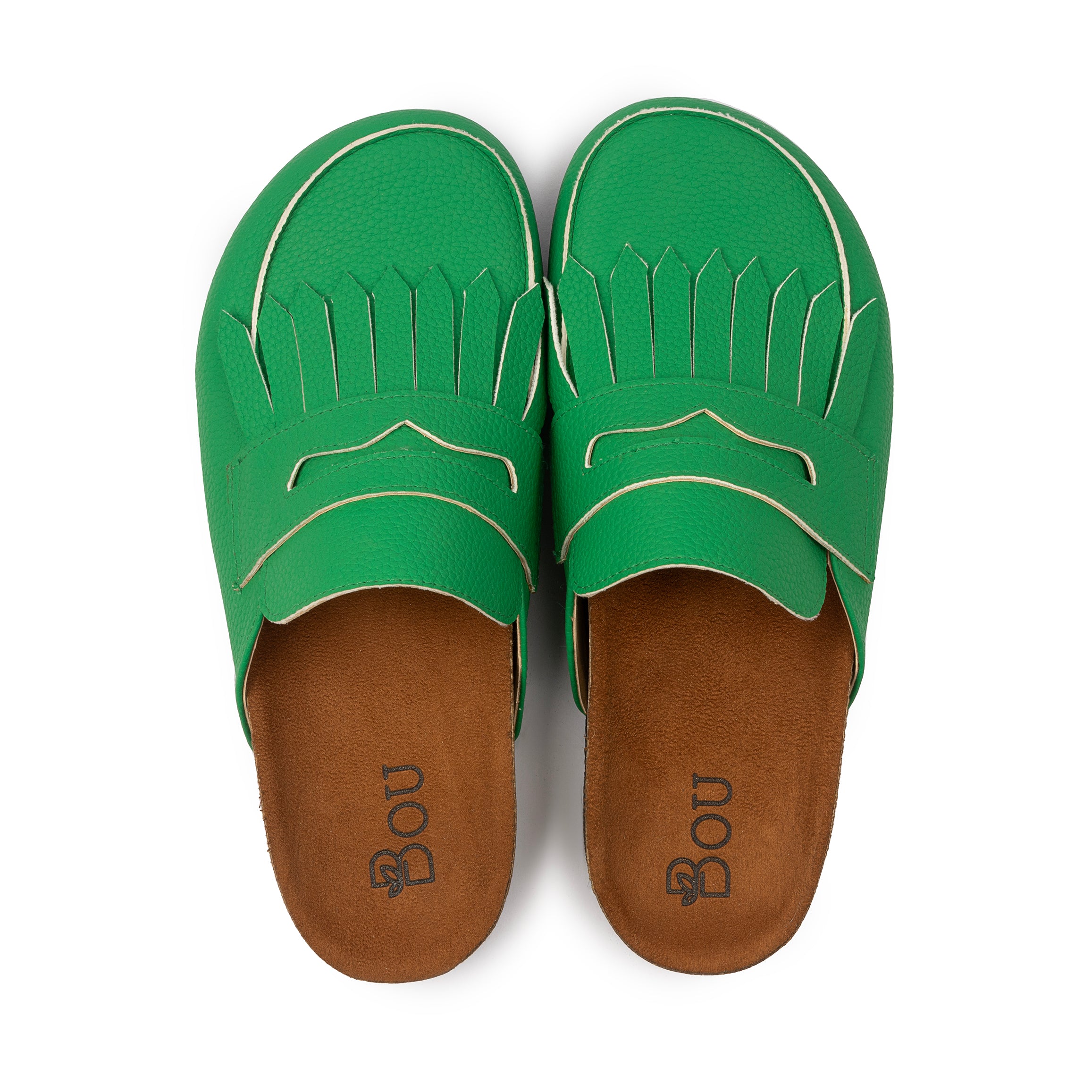 Loafer Clogs " Fringed " - Forest Whisper