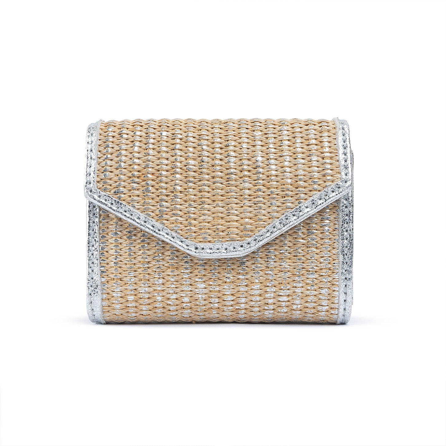 Burlap Micro Purse - Silver