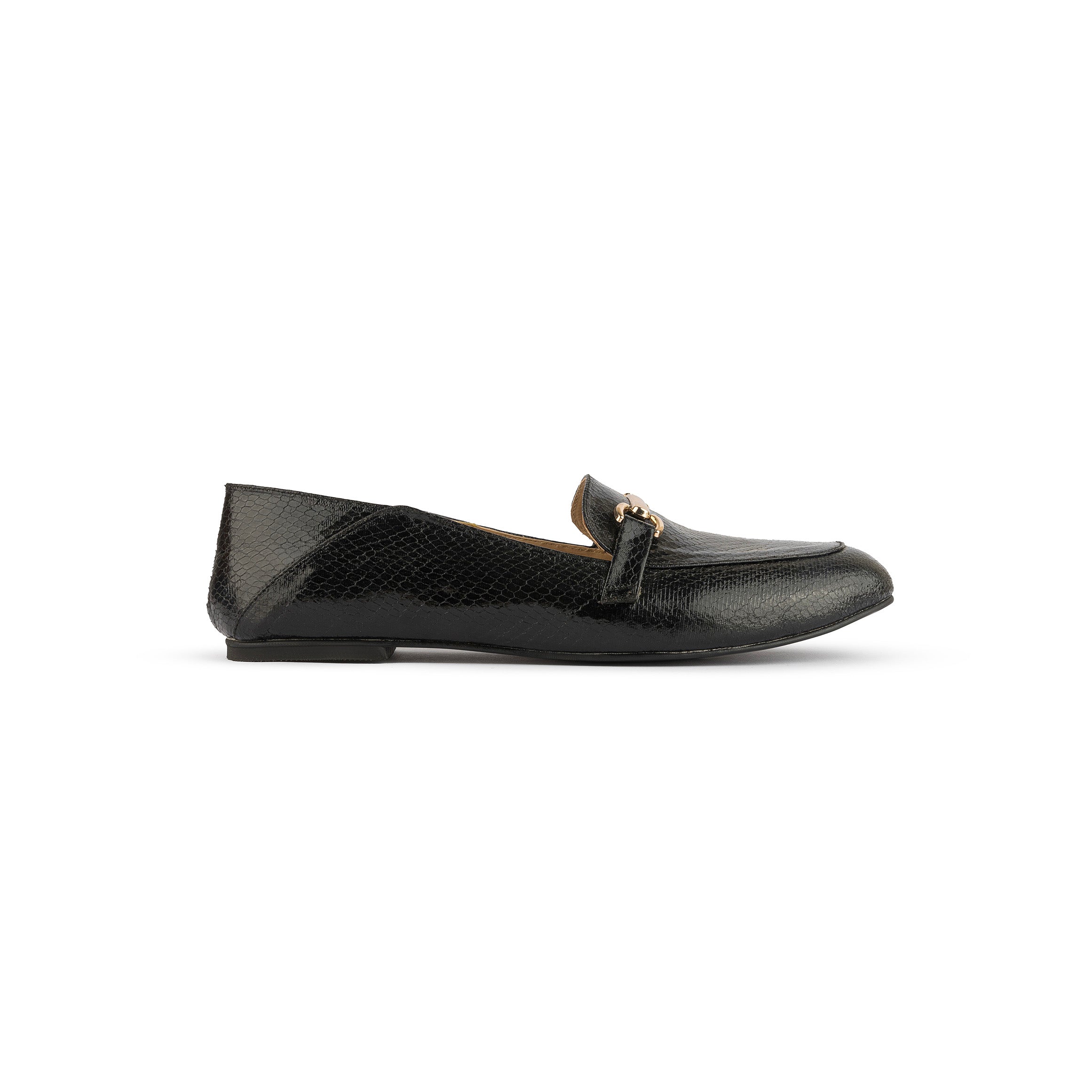 Metallic Loafers - Black