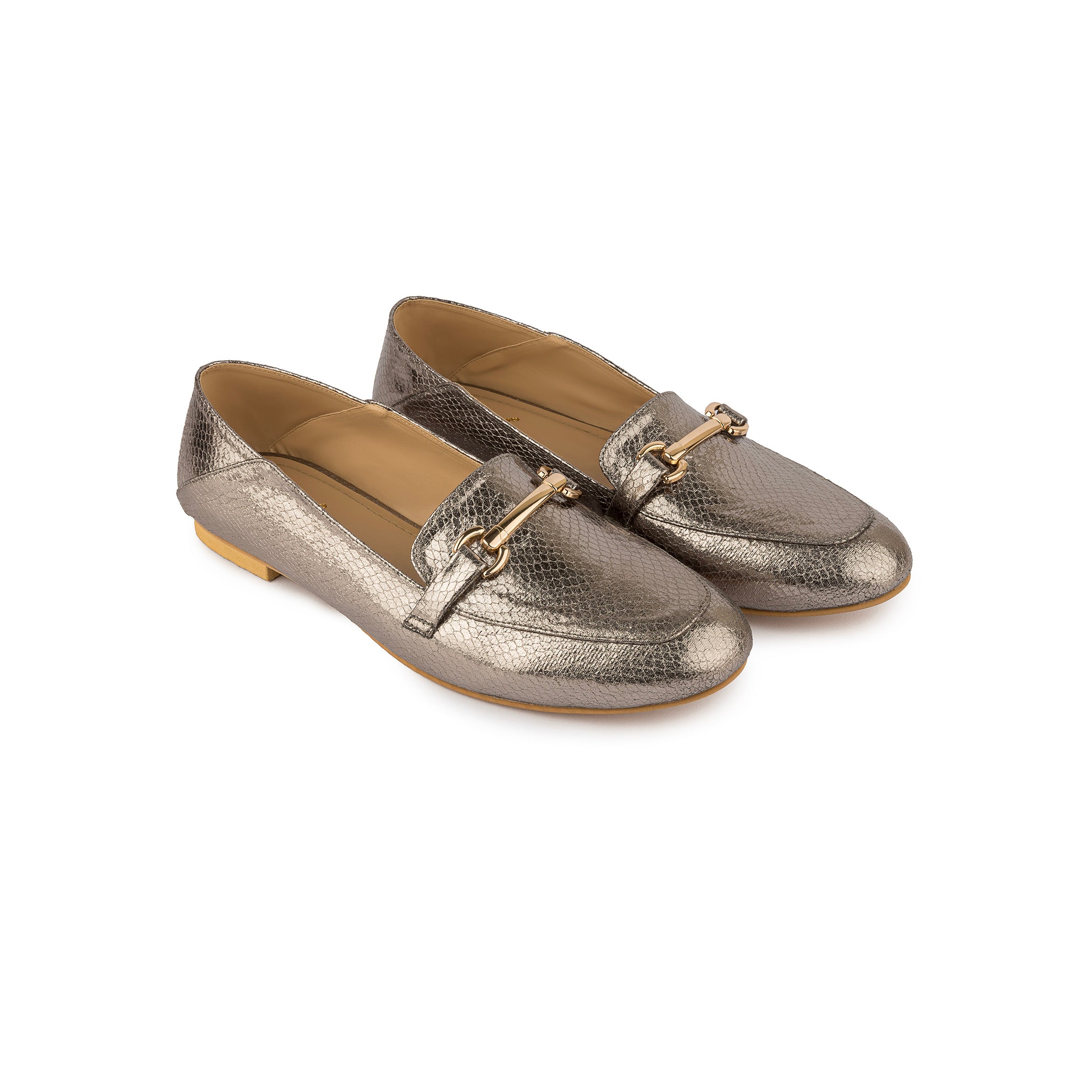 Metallic Loafers - Champagne