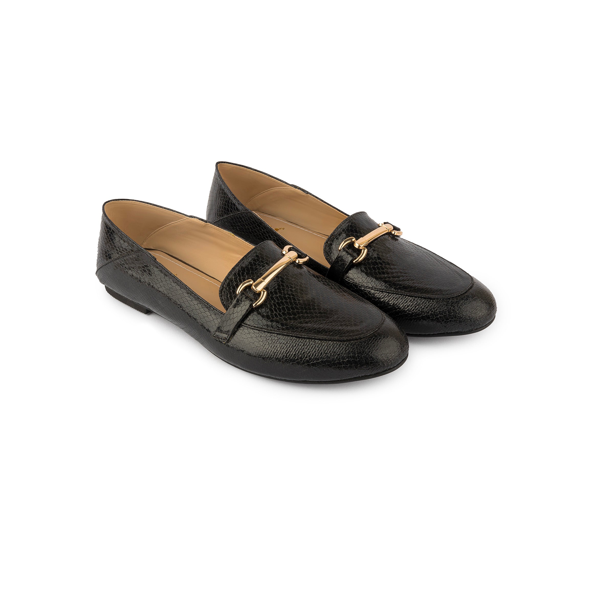 Metallic Loafers - Black