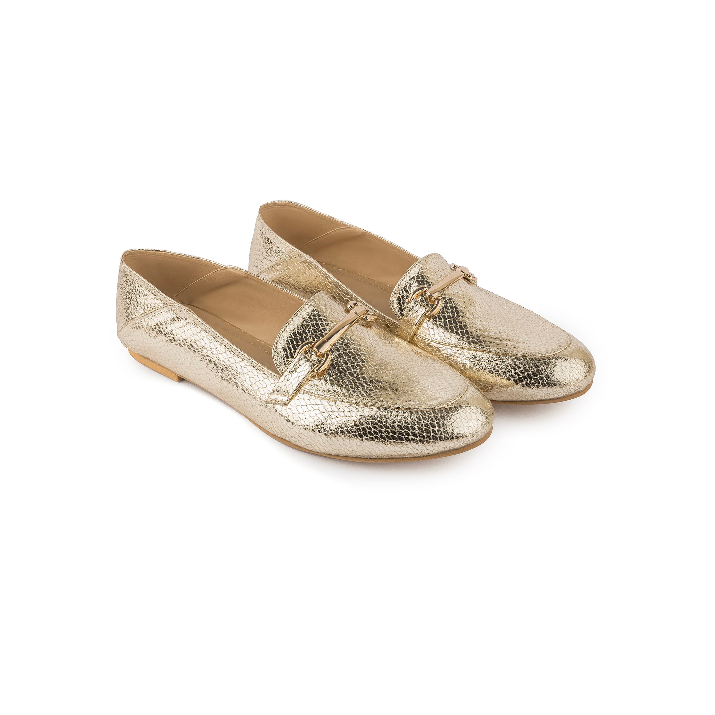 Metallic Loafers - Gold