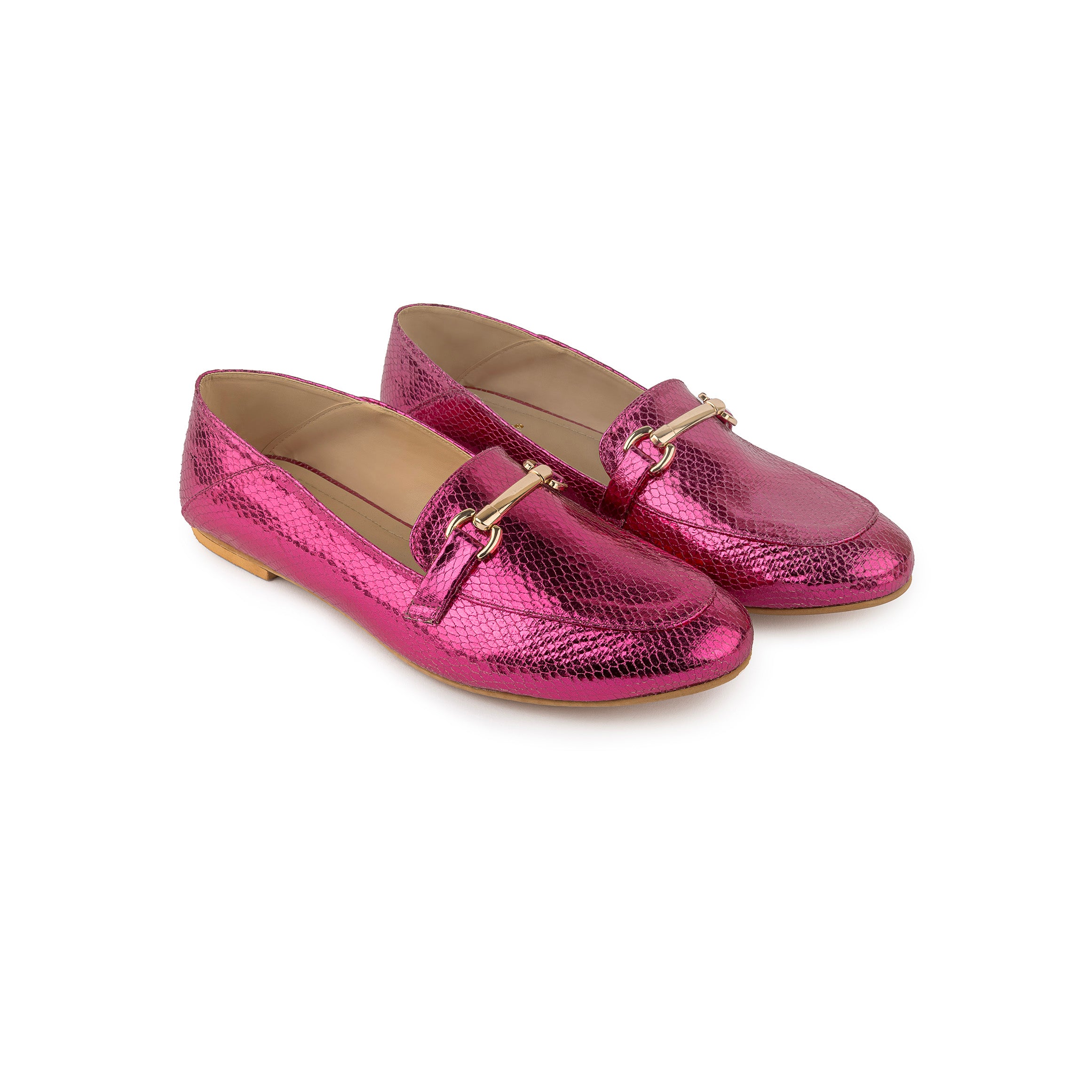 Metallic Loafers - Fucsia