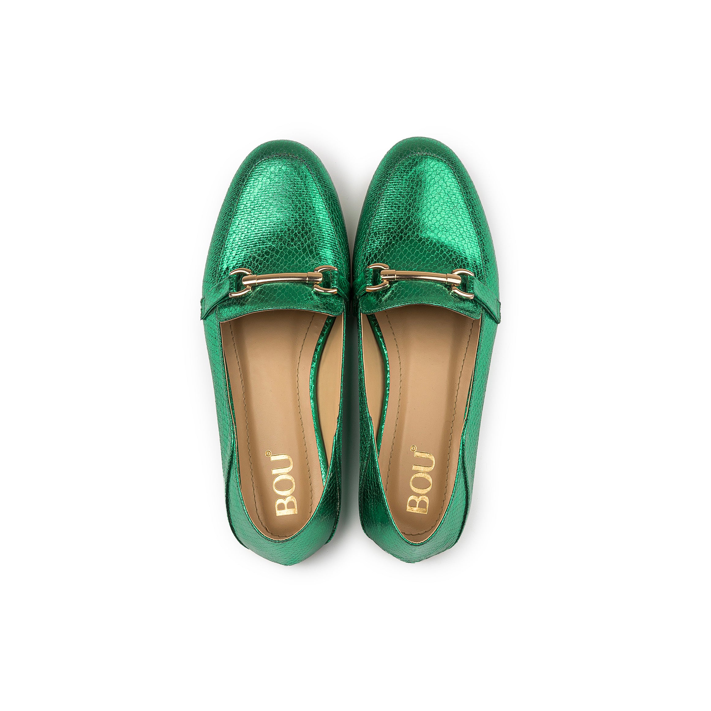 Metallic Loafers - Green