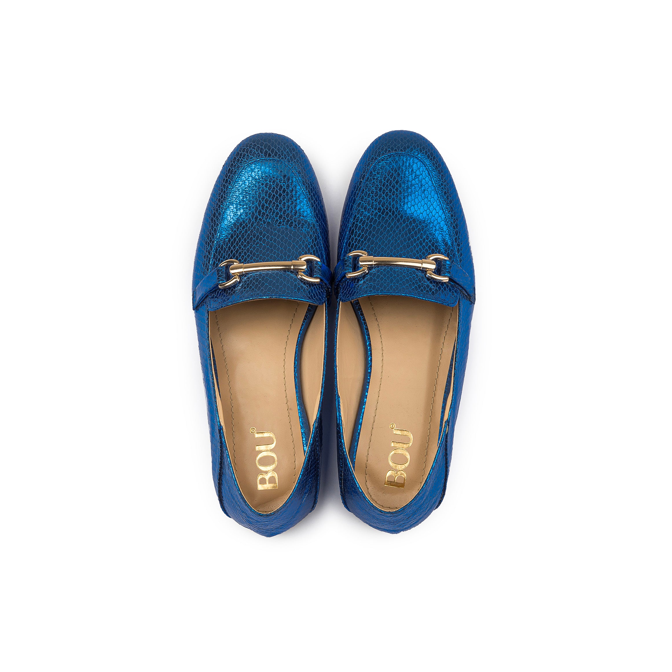 Metallic Loafers - Blue