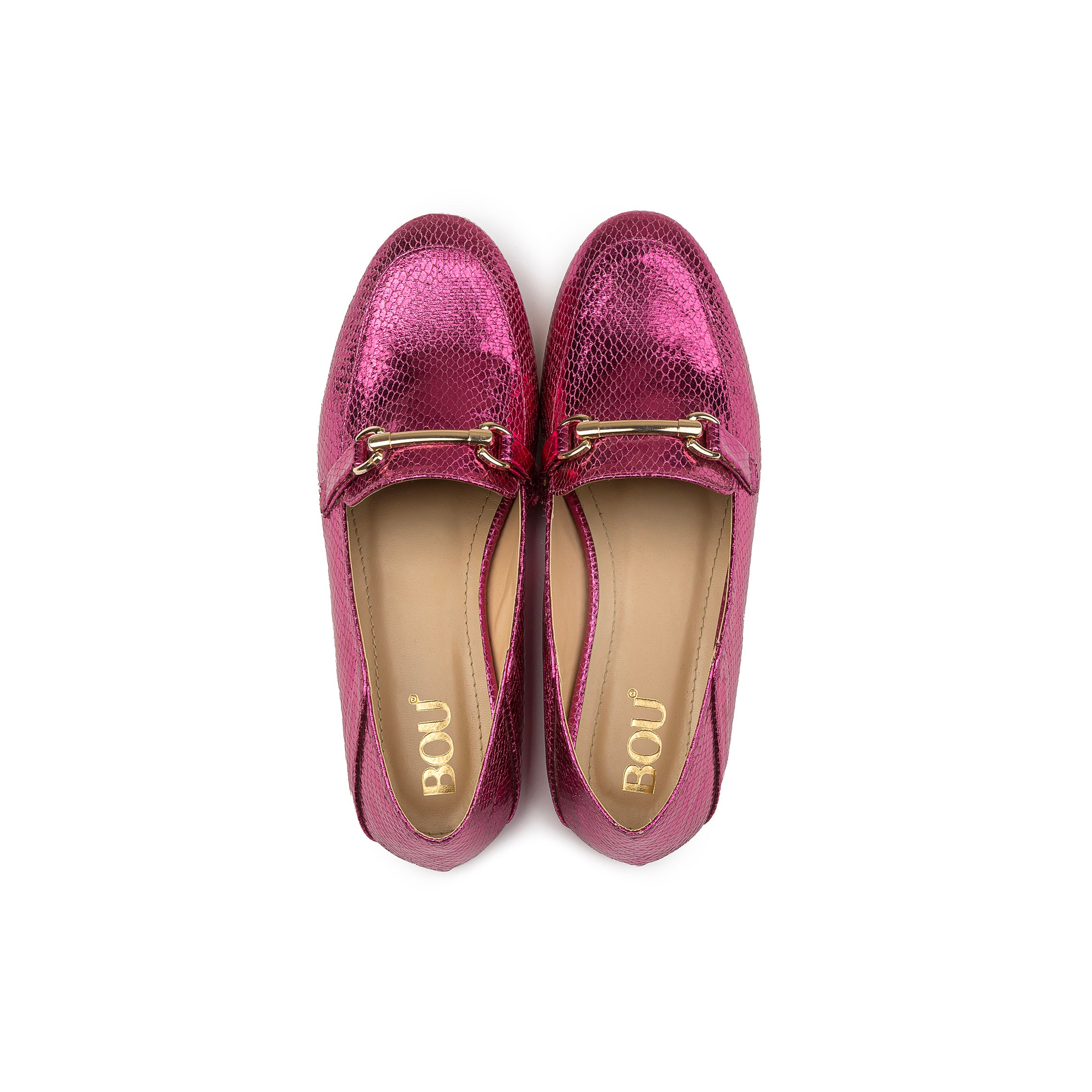 Metallic Loafers - Fucsia