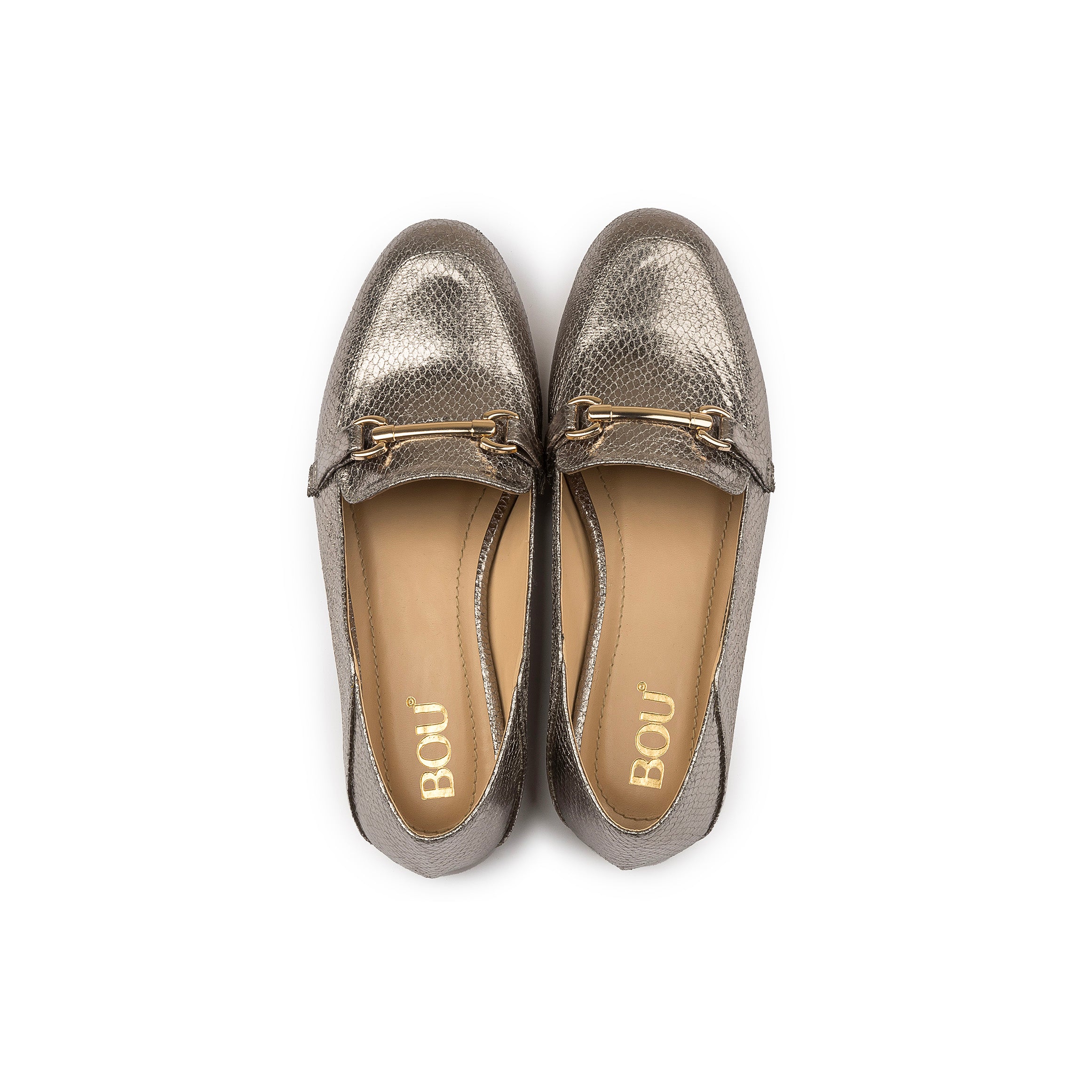 Metallic Loafers - Champagne