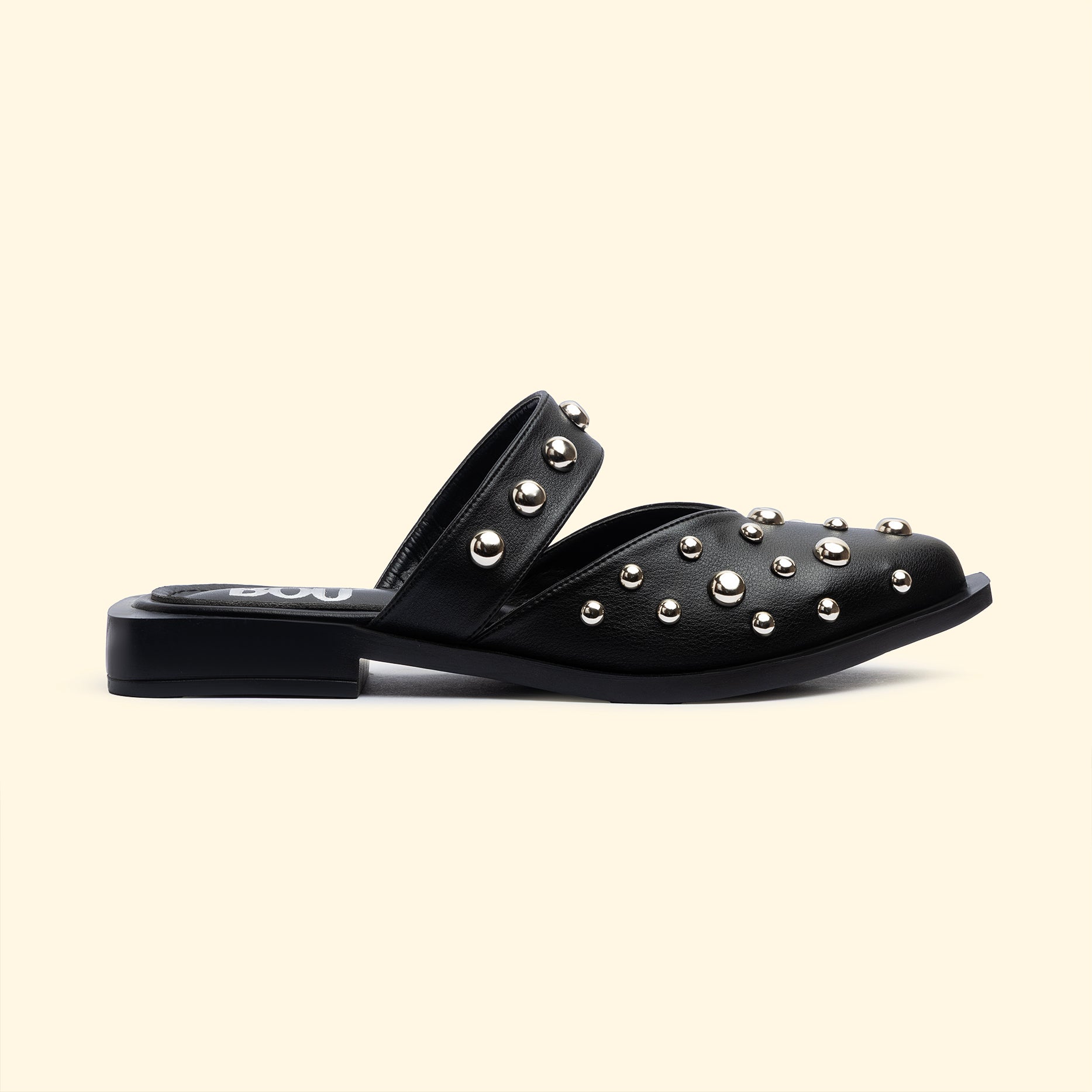 LUNA STUD FLATS - Noir Flicker