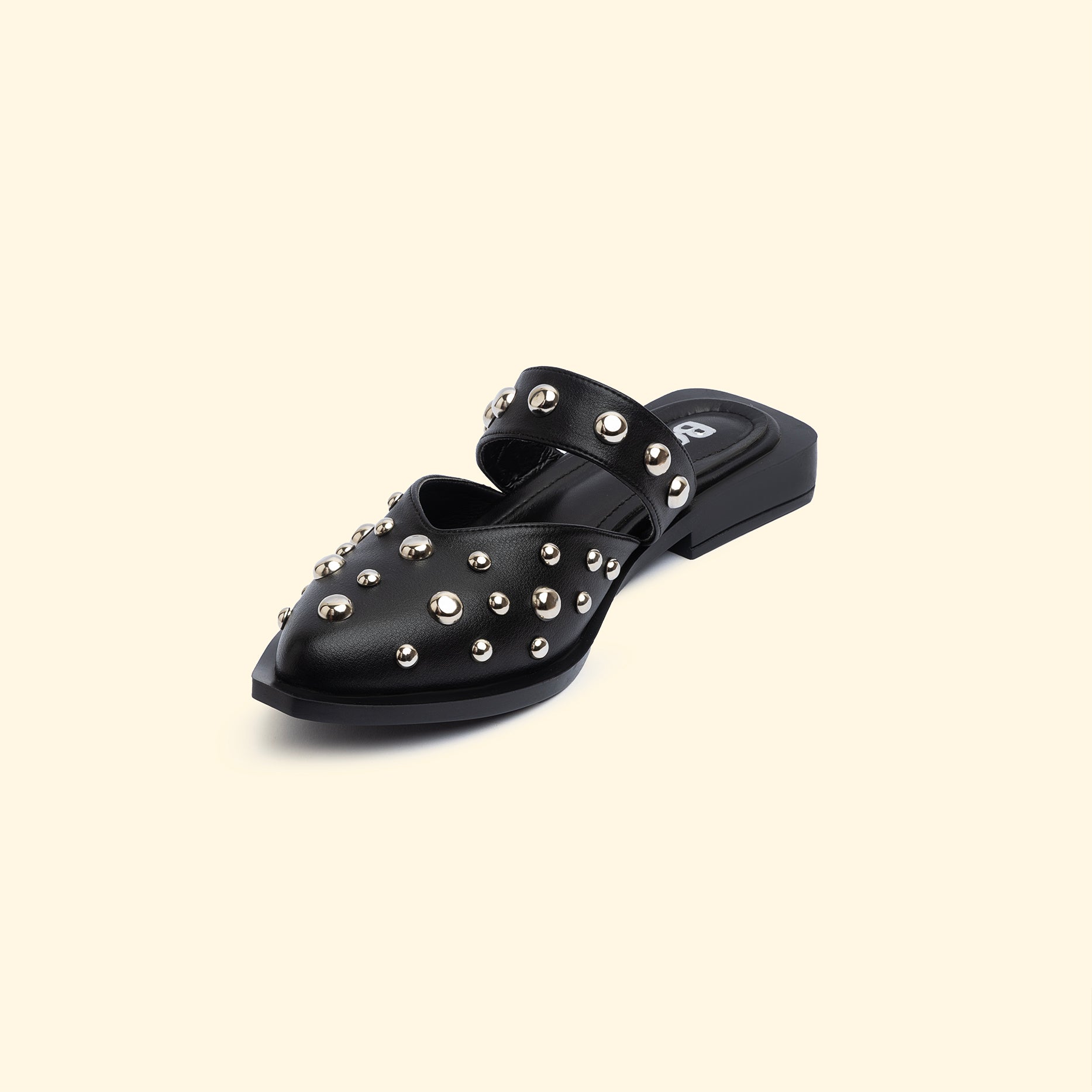 LUNA STUD FLATS - Noir Flicker