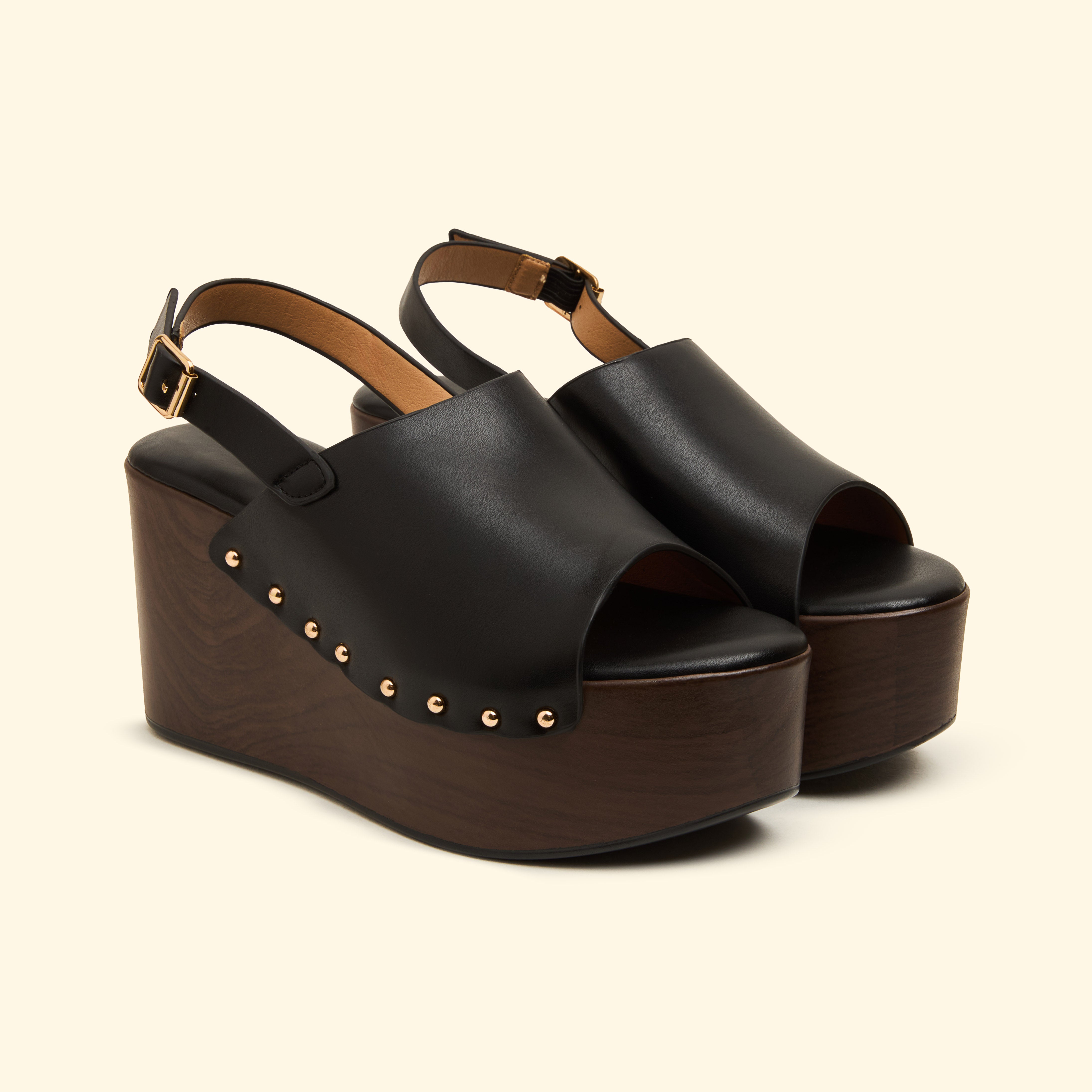 Raven Platform Slingbacks - Black