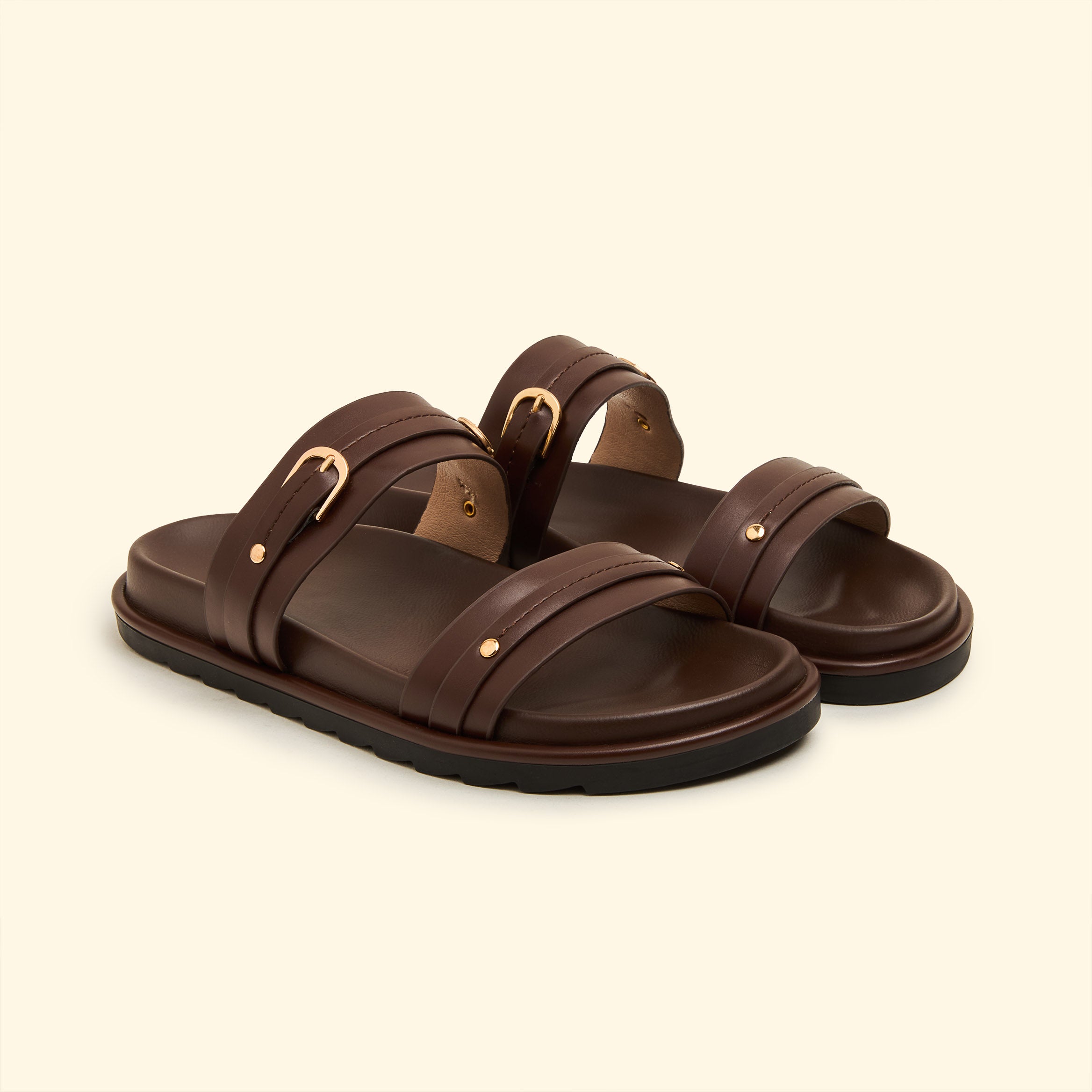 Terra Buckle Slippers - Brown
