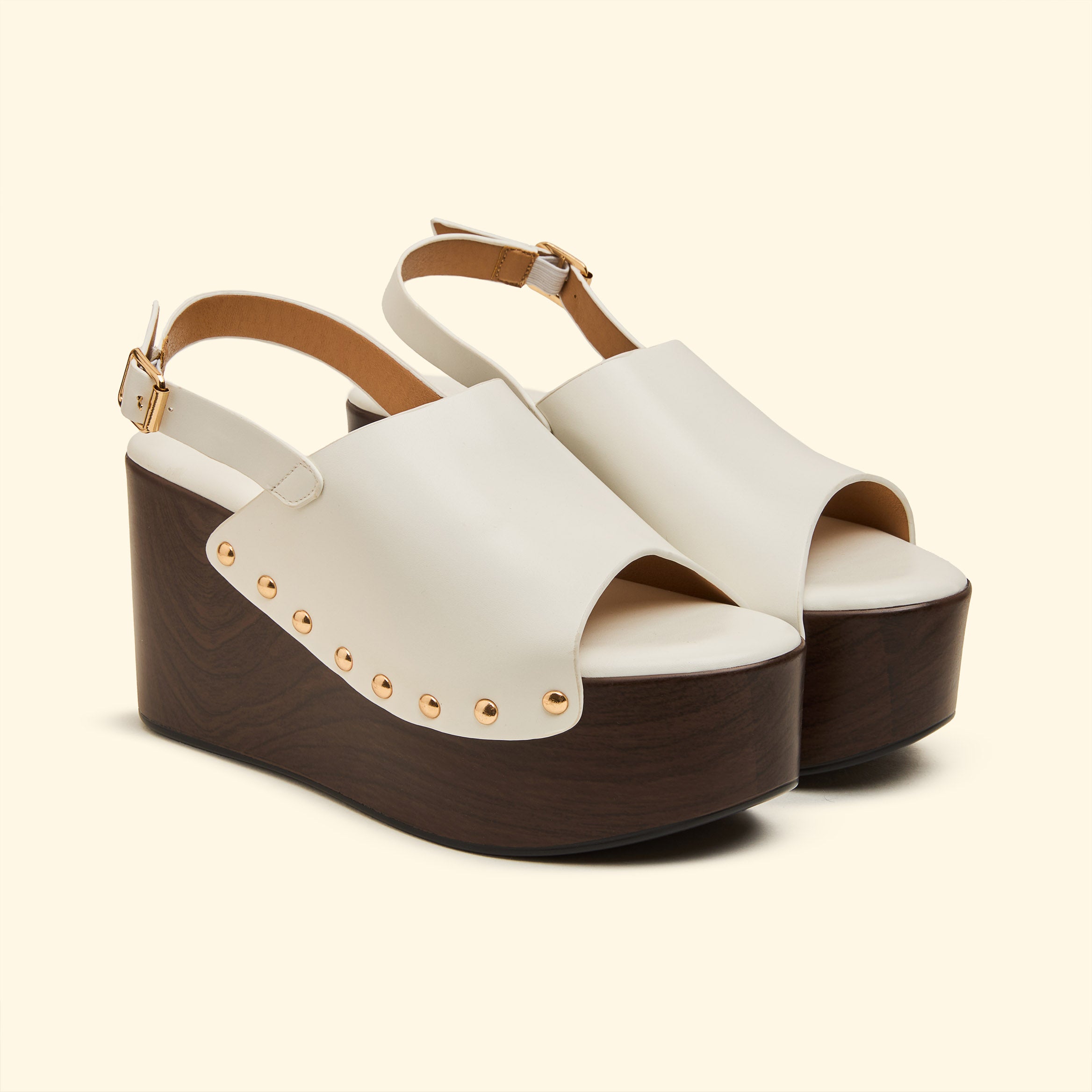 Raven Platform Slingbacks - White