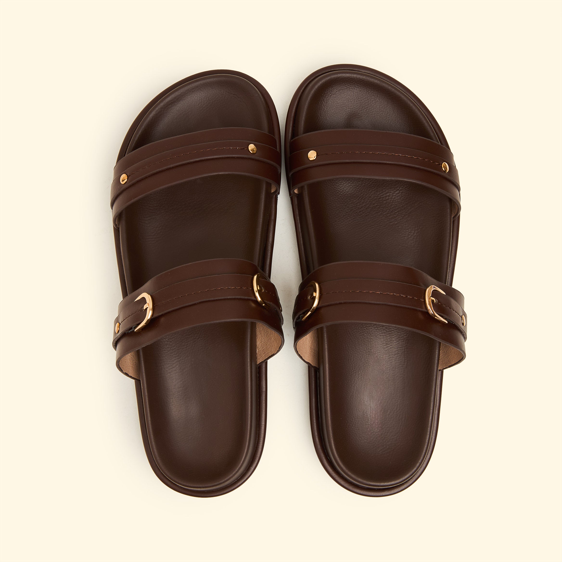 Terra Buckle Slippers - Brown