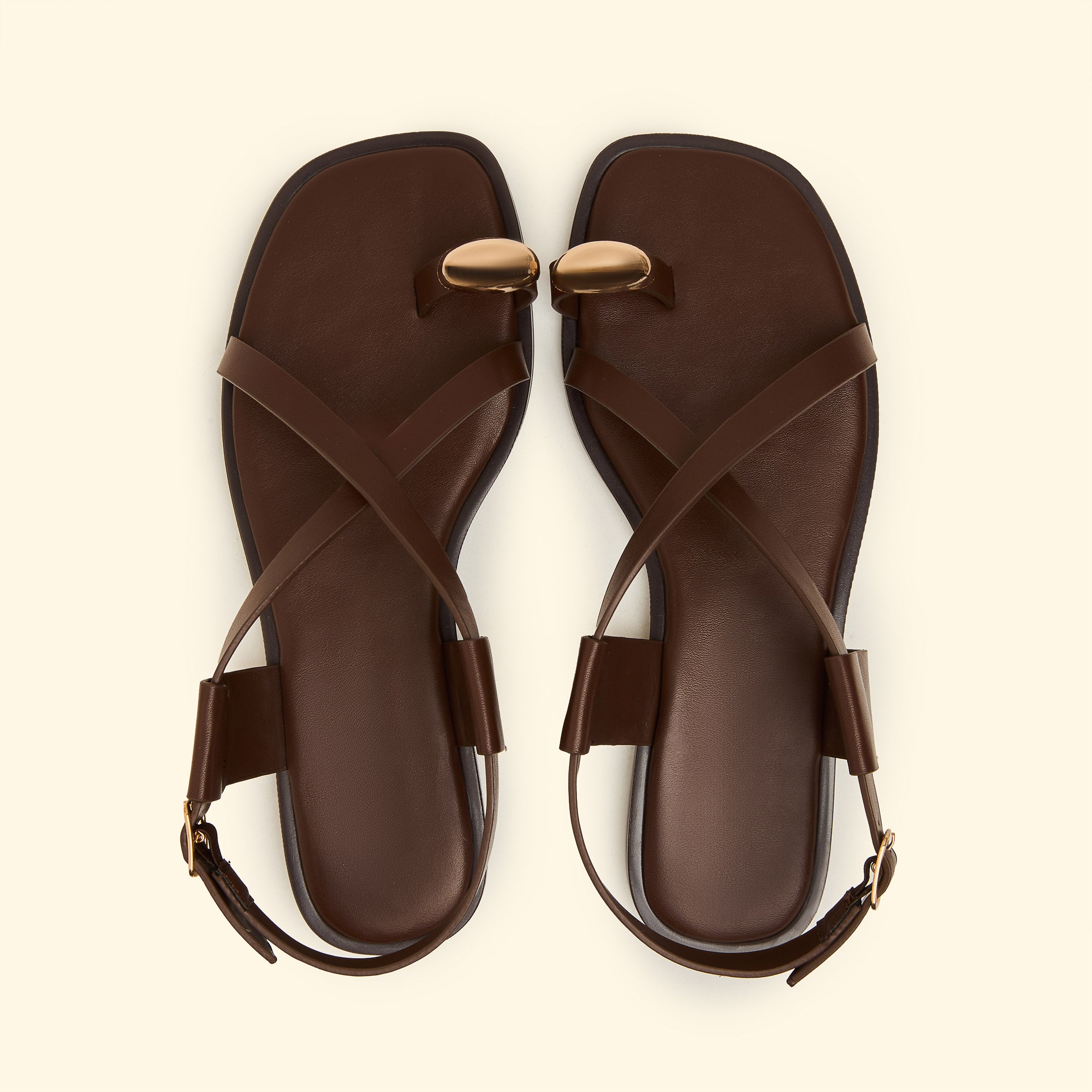 Capri Toe Ring Sandals -Brown