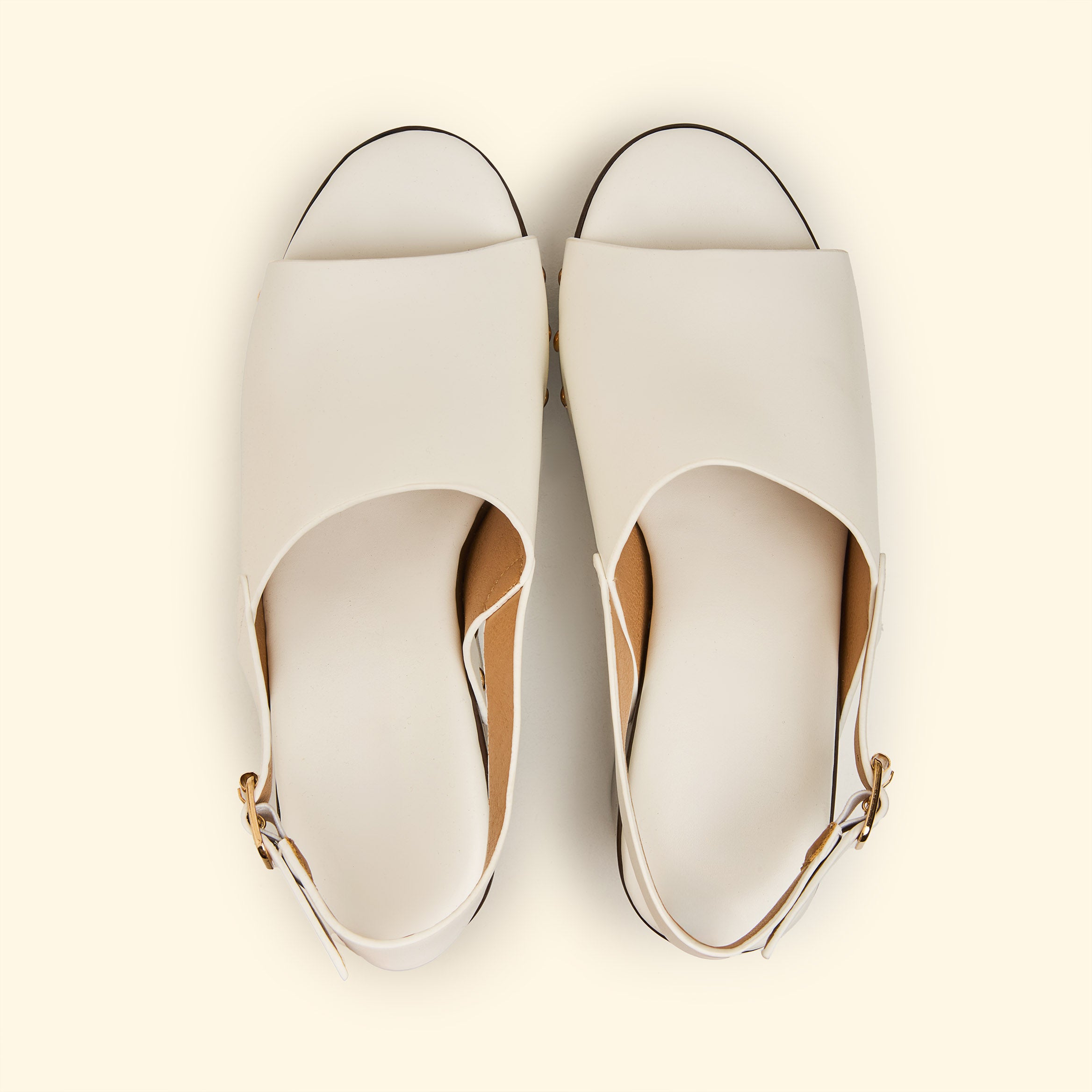 Raven Platform Slingbacks - White