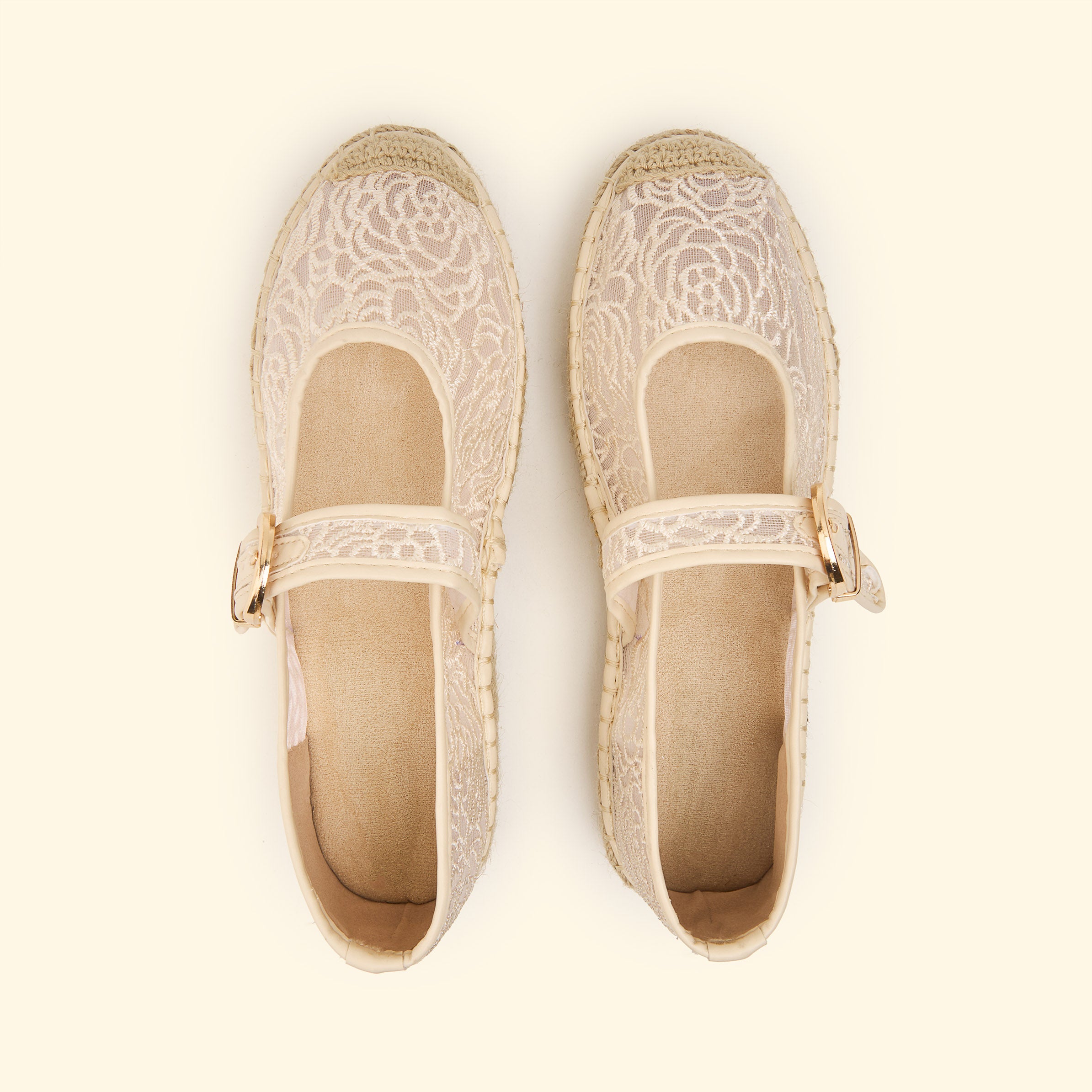 Veloura Strap Espadrilles - Light Beige
