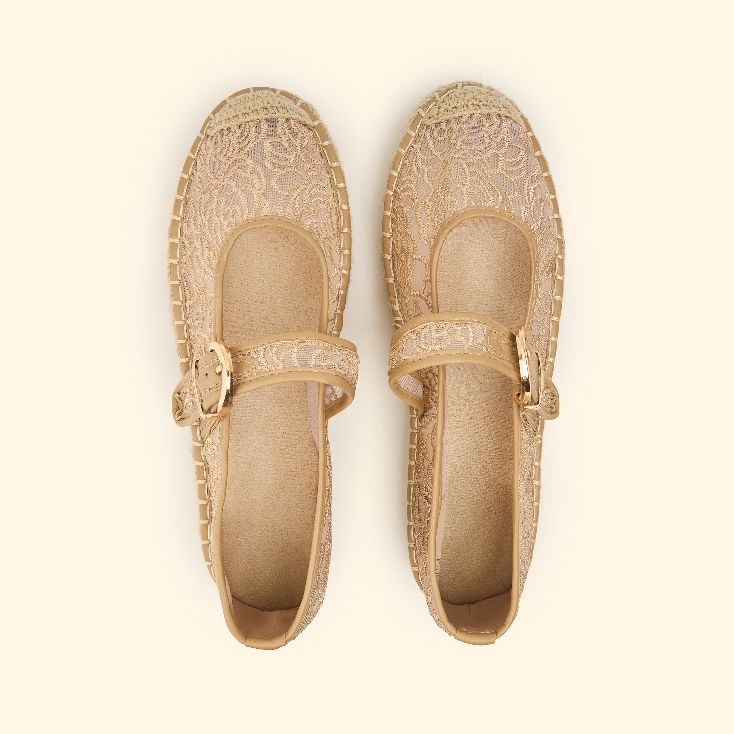 Veloura Strap Espadrilles - Dark Beige