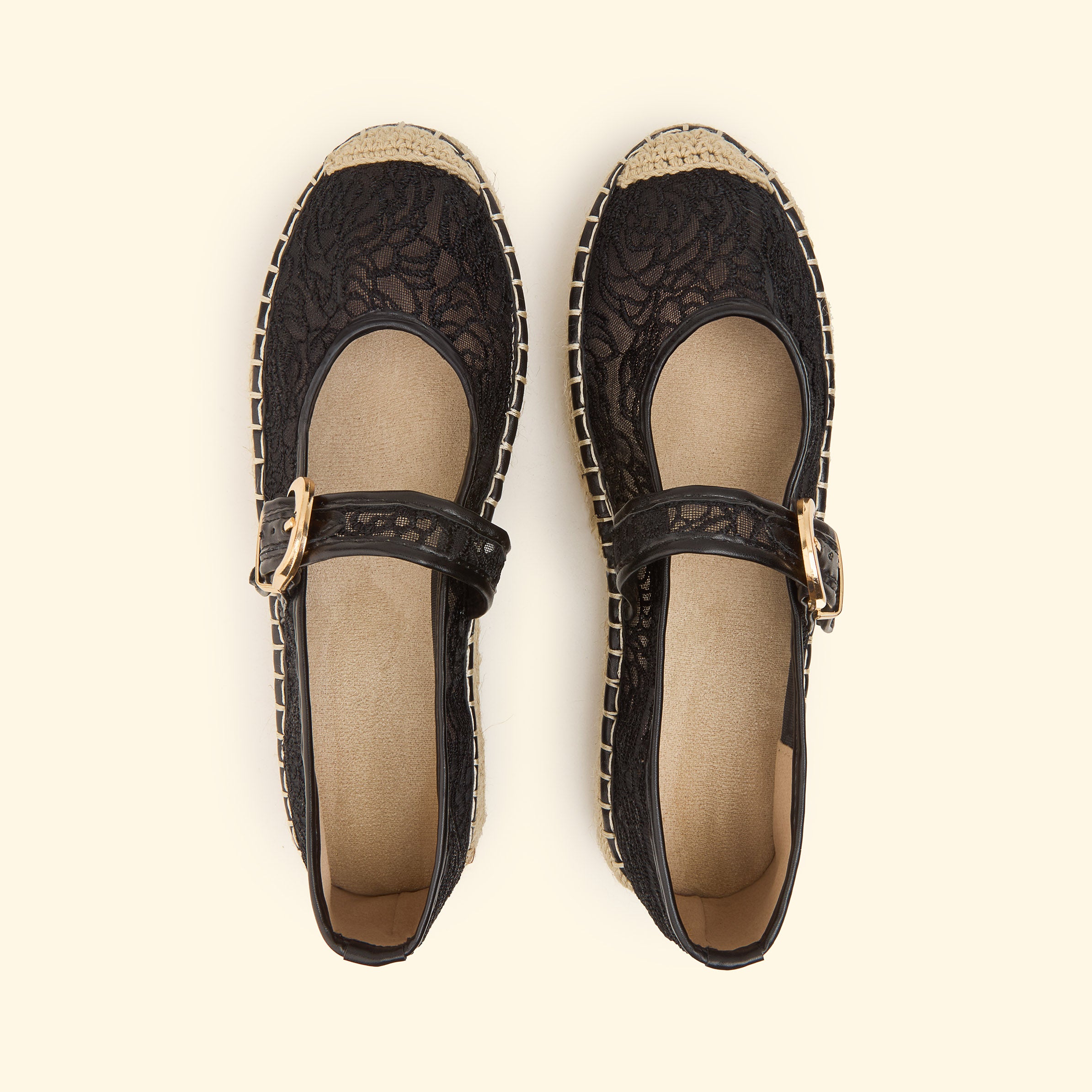 Veloura Strap Espadrilles - Black