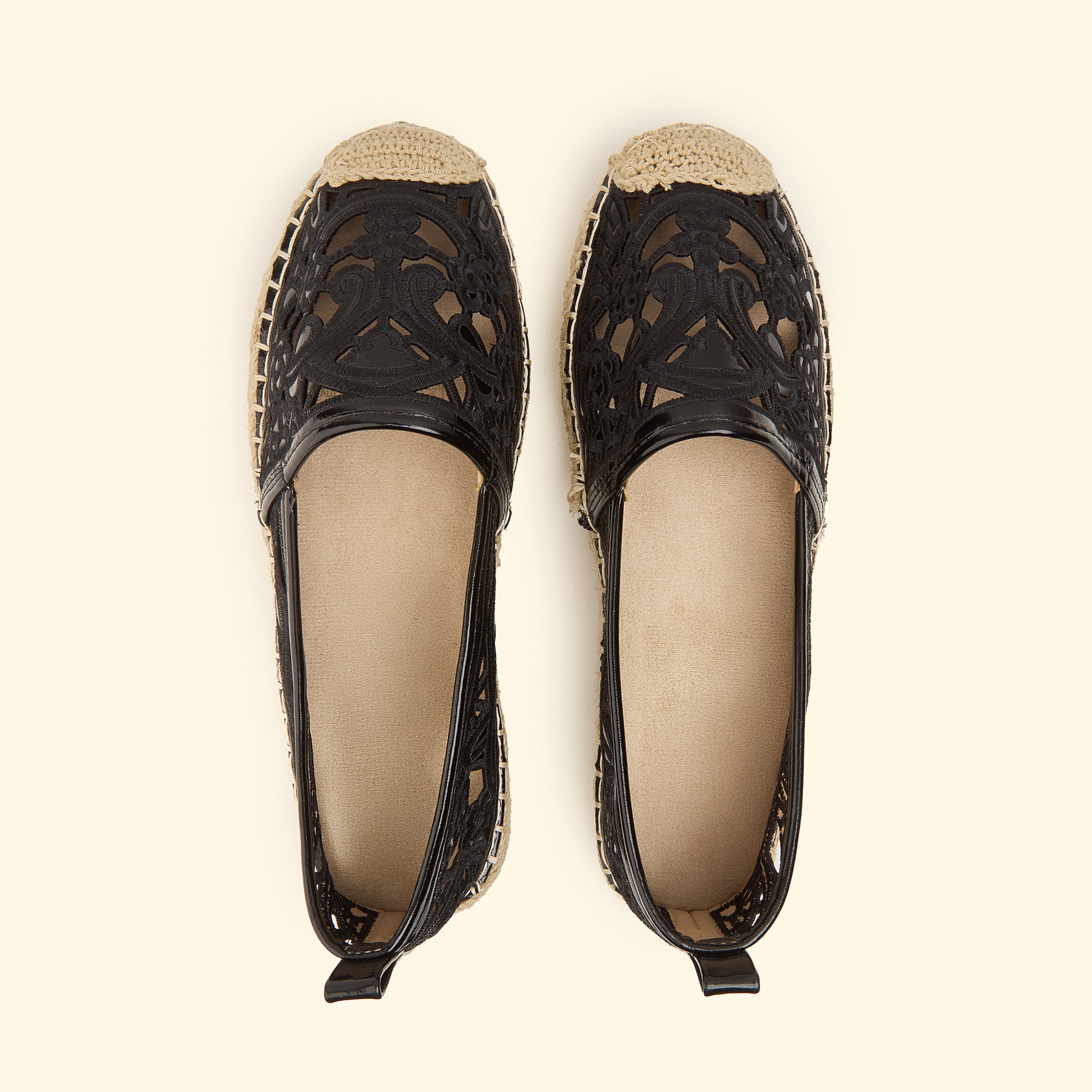 Classic Crochet Espadrilles - Black