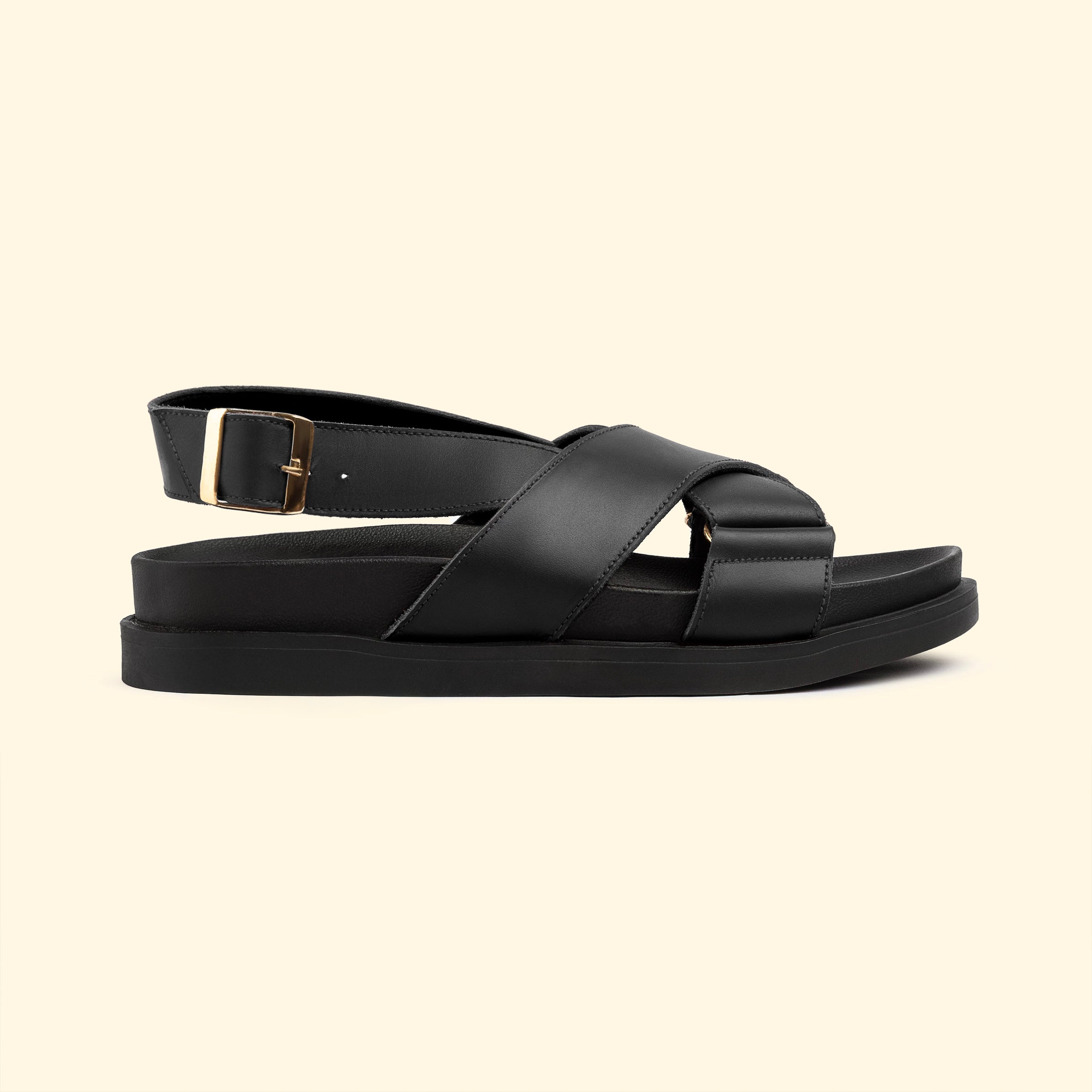 AYLA CROSS SLIDES - Ayla Noir
