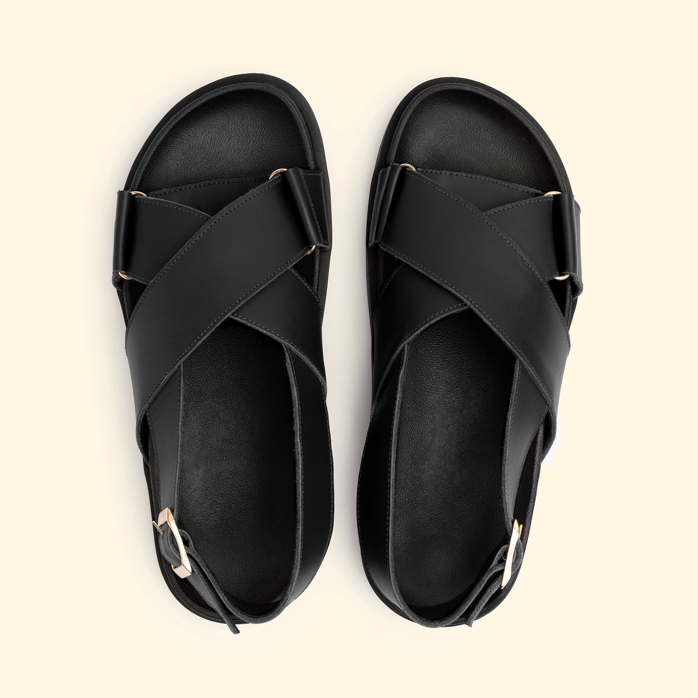 AYLA CROSS SLIDES - Ayla Noir