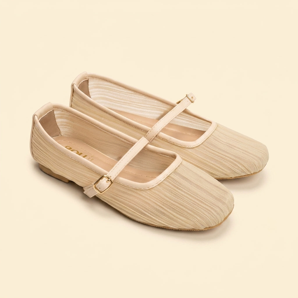 Pleated Texture Ballet - Beige