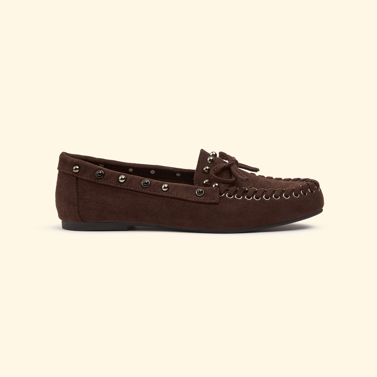 Studded suede Moccasin - Brown