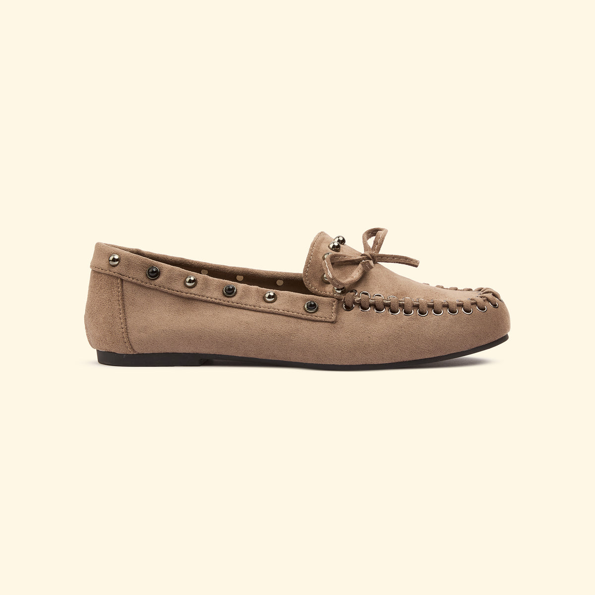 Studded suede Moccasin - sand