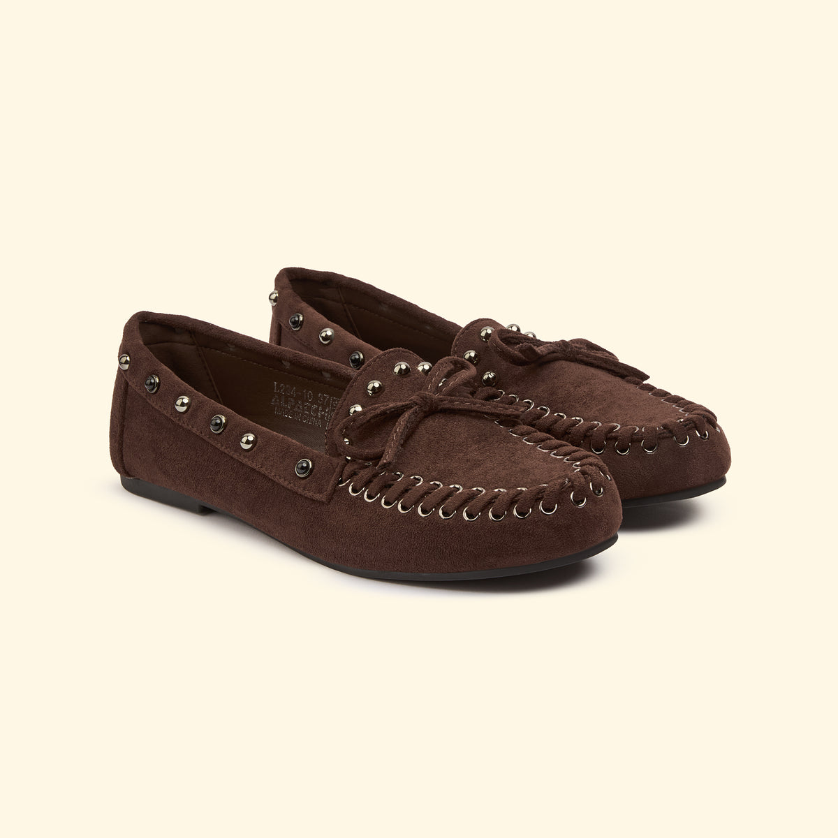 Studded suede Moccasin - Brown