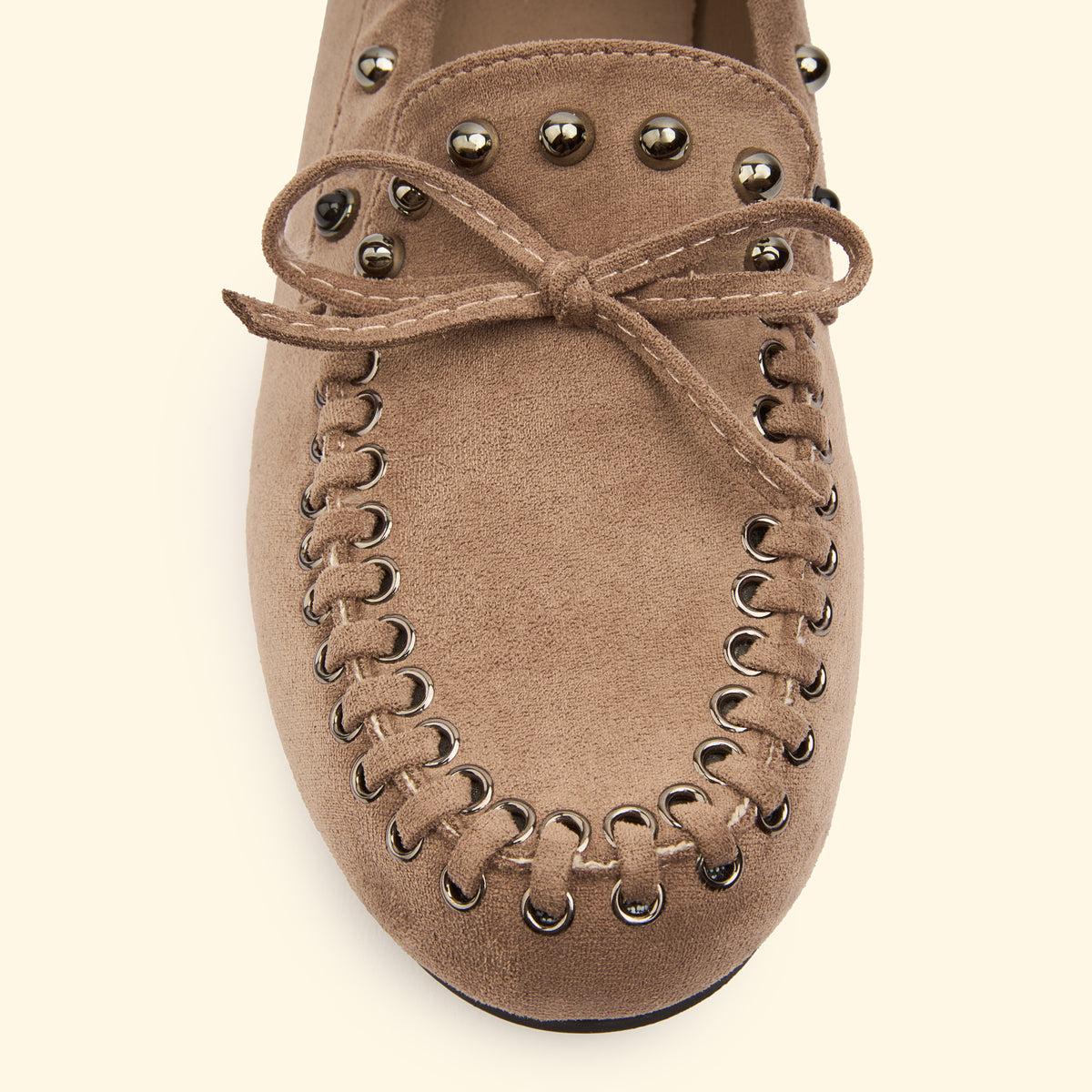 Studded suede Moccasin - sand