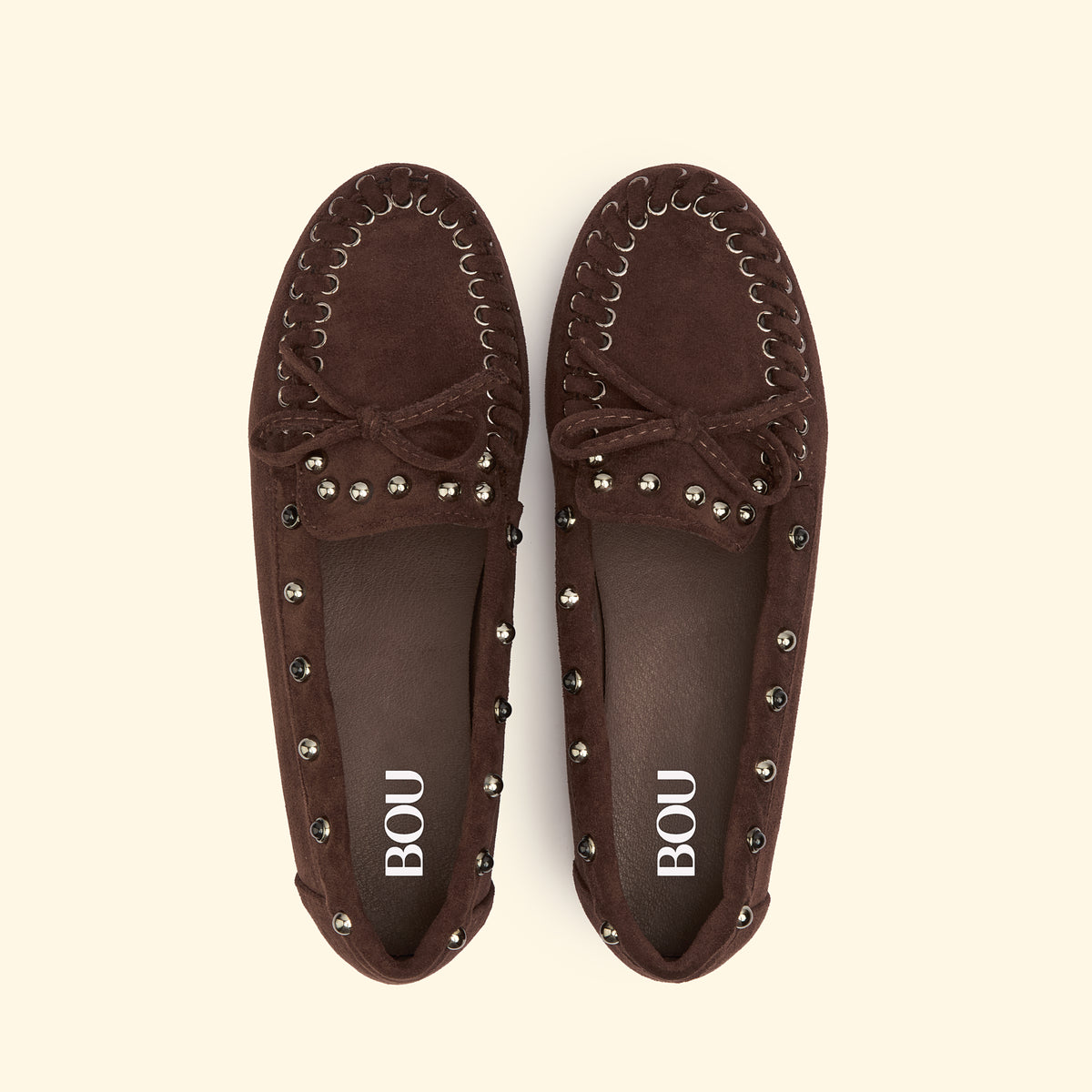 Studded suede Moccasin - Brown